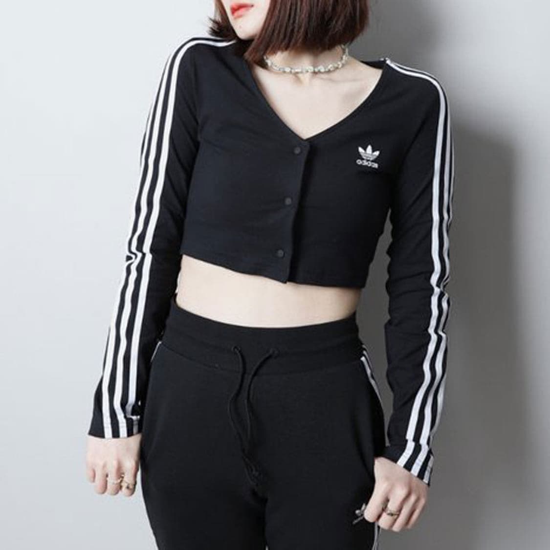 아디다스 져지 롱슬리브 가디건 XS 하늘색 상품이미지2