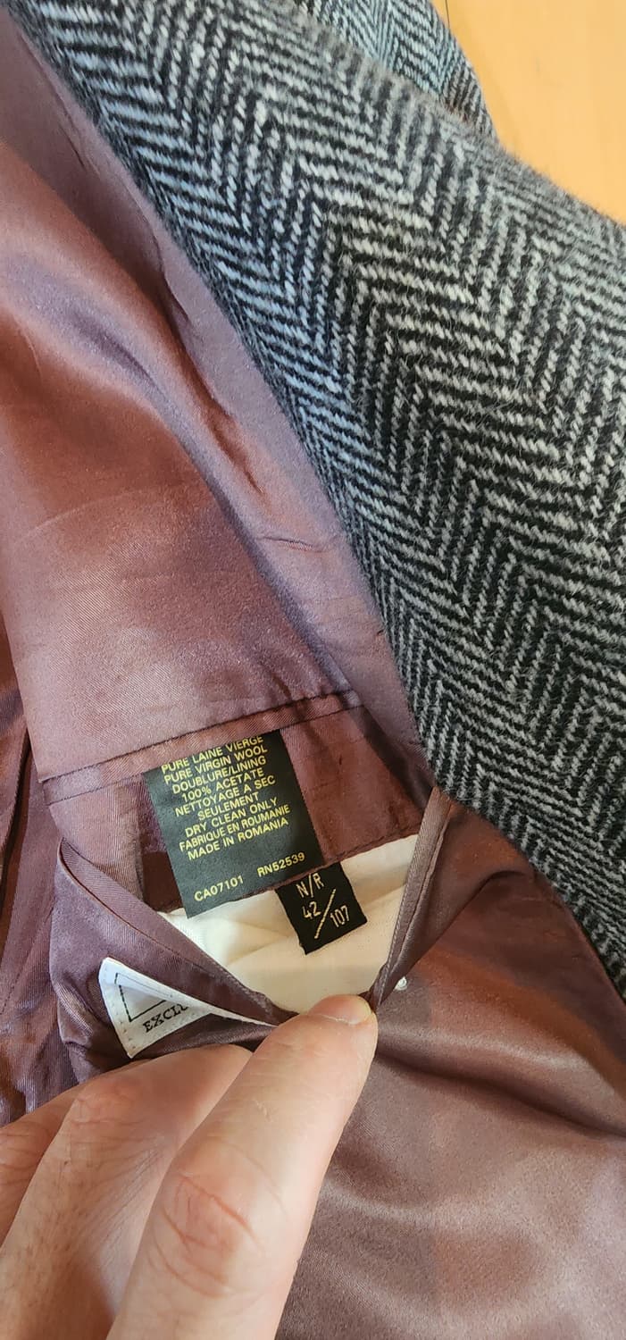 그레이 헤링본 트위드자켓 XL 상품이미지9