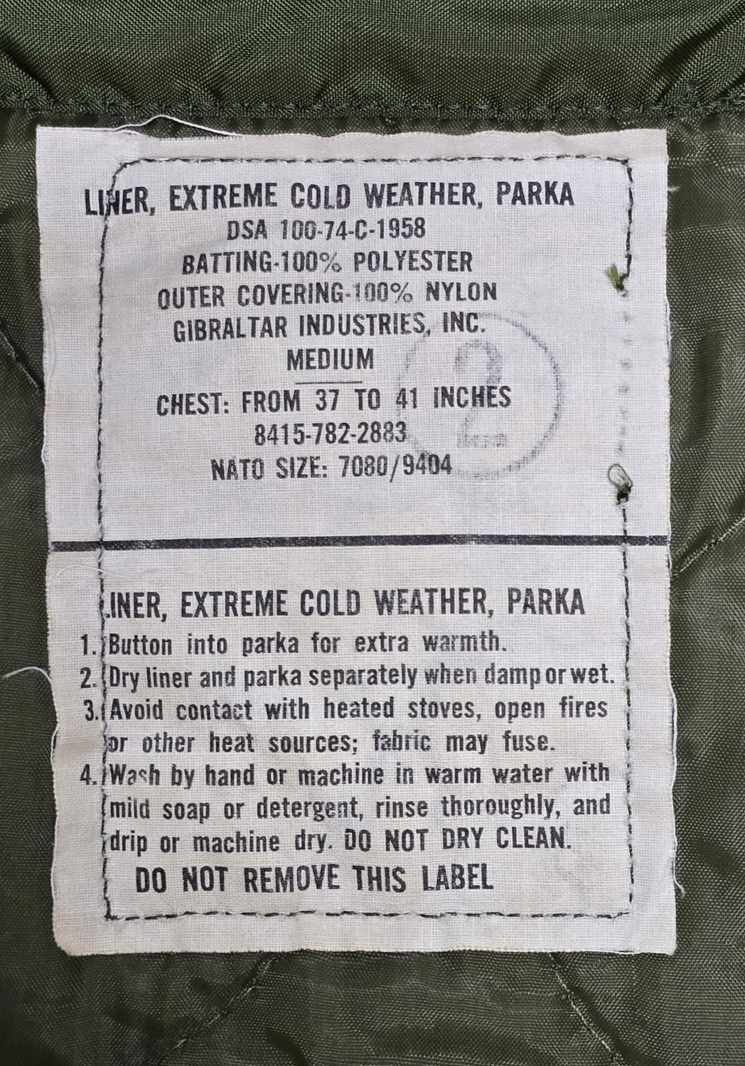 1968 오리지널 1세대 알루미늄지퍼 M65 개파카 풀세트 M 상품이미지9