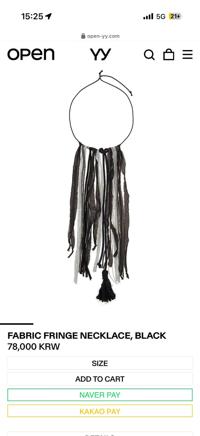 (새상품) open yy NECKLACE, BLACK 상품이미지1