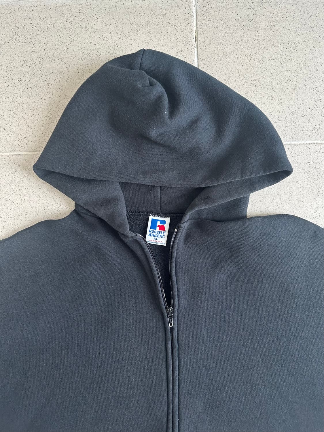 90s 빈티지 러셀 후드집업 블랙 XL USA 상품이미지4