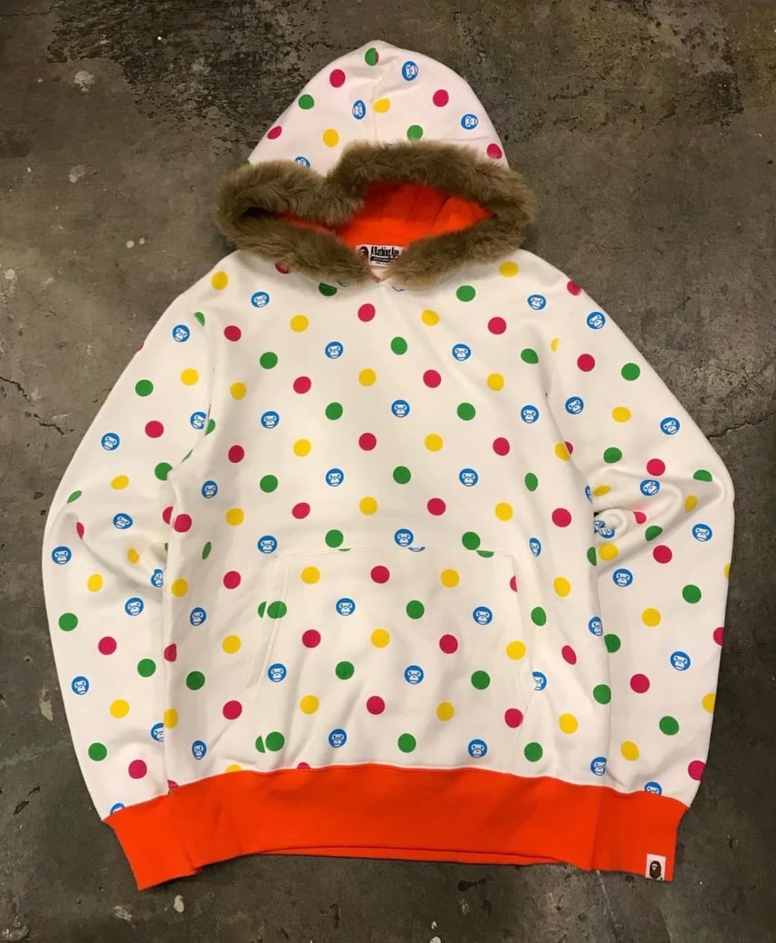 베이프 베이비마일로 폴카 도트 퍼 후드티 상품이미지1