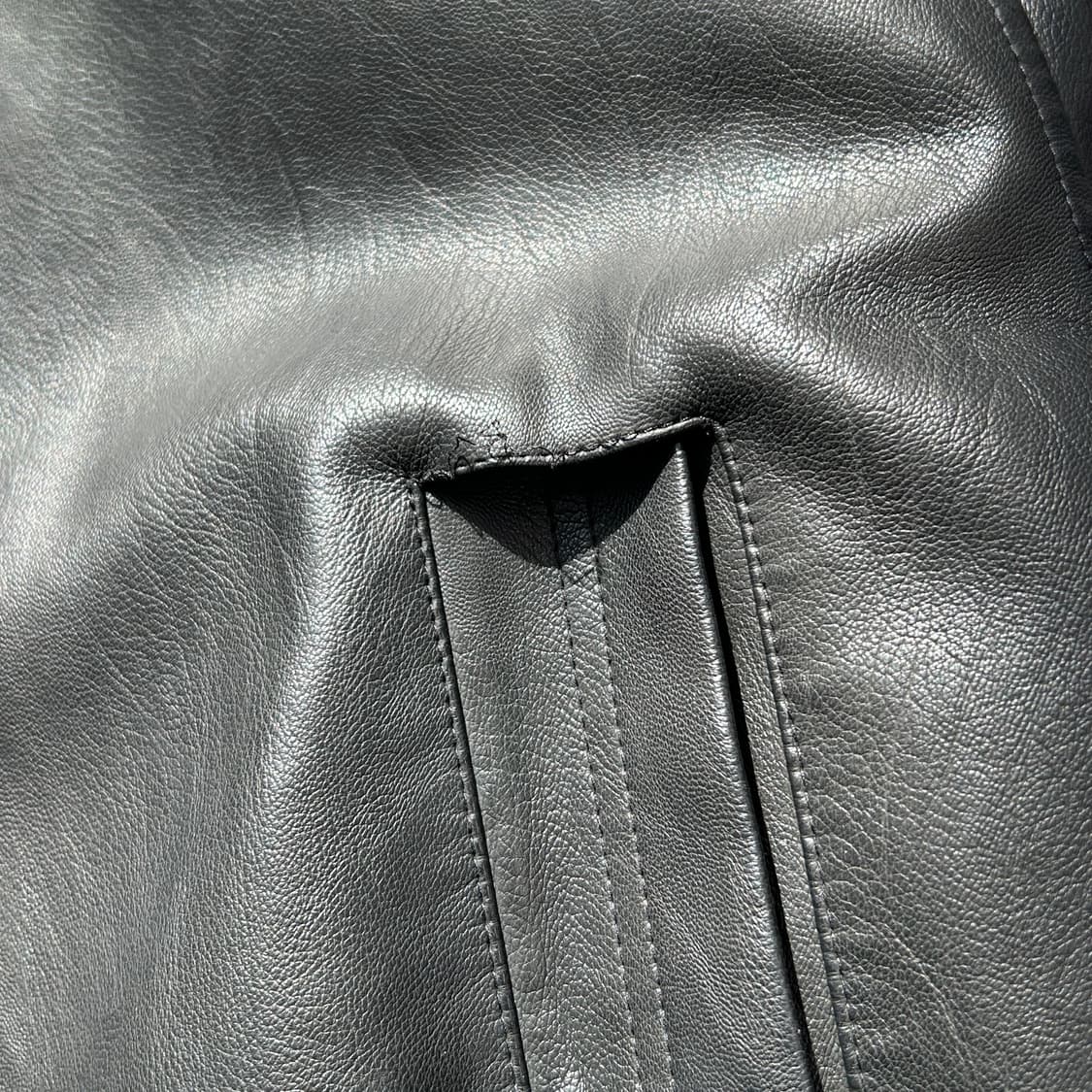 빈티지 블랙 레더 무스탕 자켓 상품이미지6