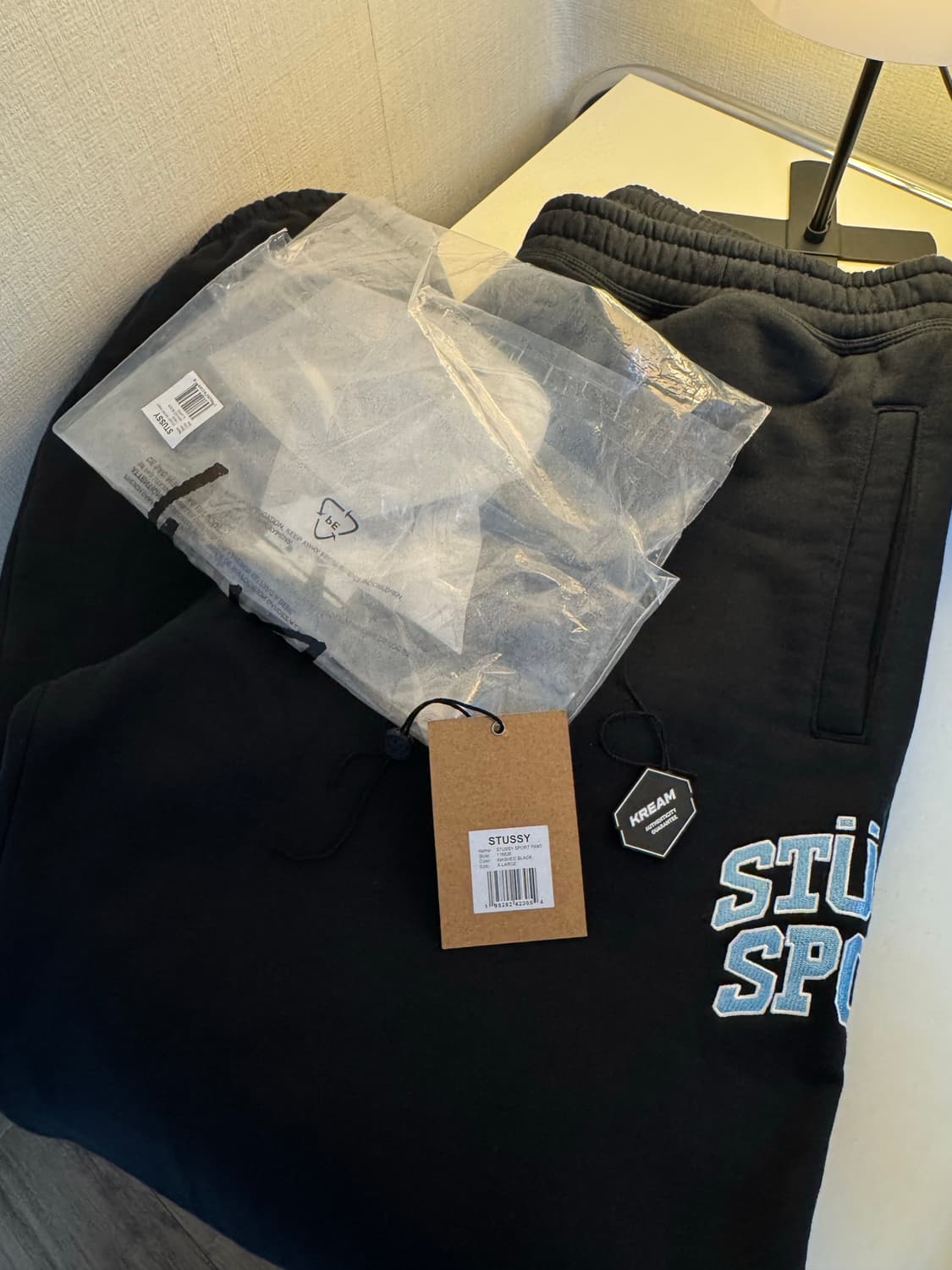 [XL]스투시 스포츠 스웻팬츠 블랙 상품이미지1