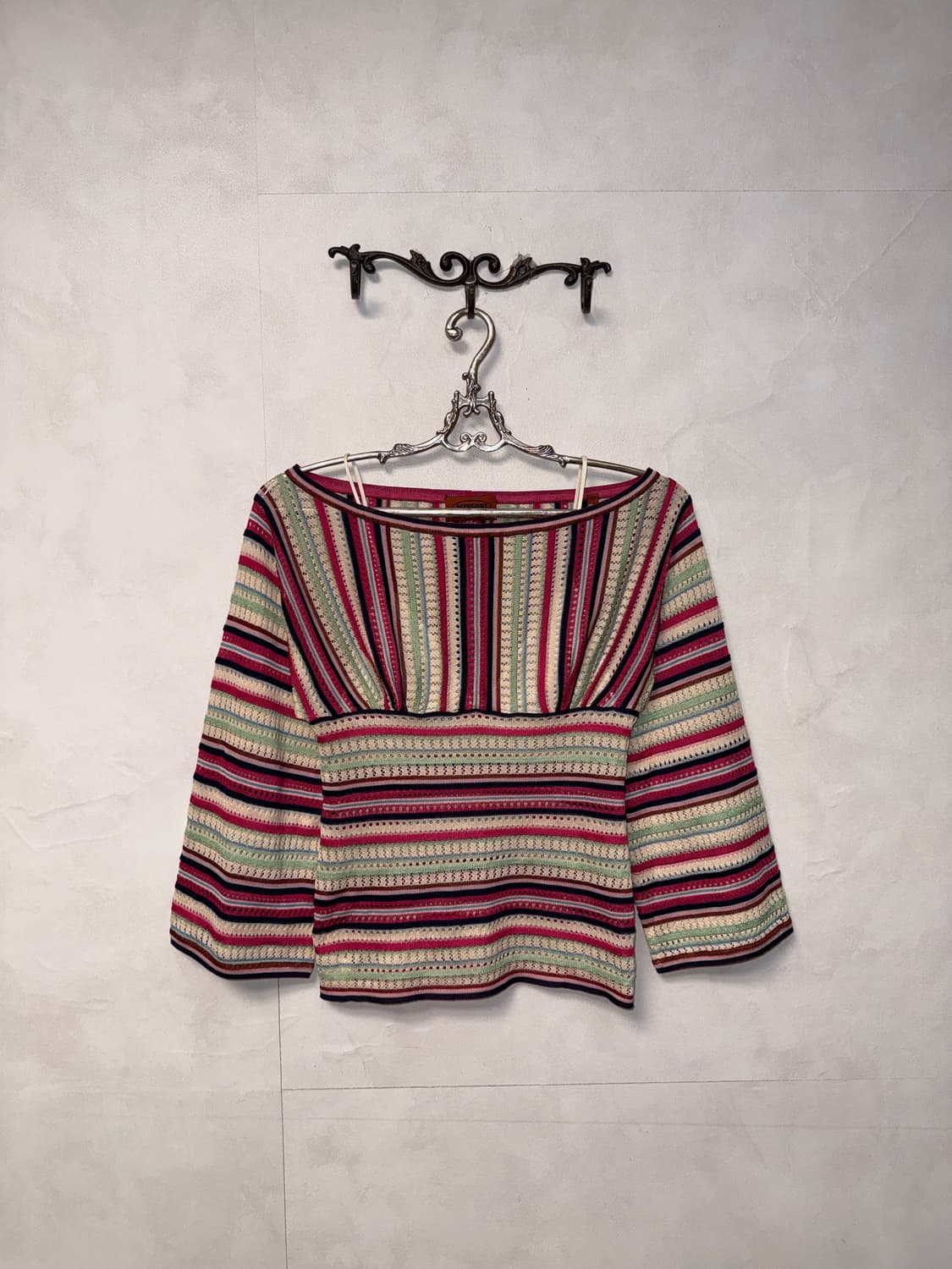 Missoni pink green offshoulder corset 니트 상품이미지4