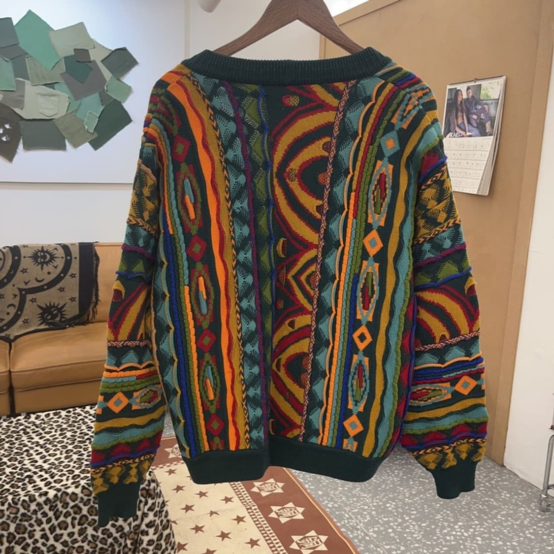 게오쿠 보헤미안 에스닉 패턴 메리노울 니트 가디건 S C09123 상품이미지4