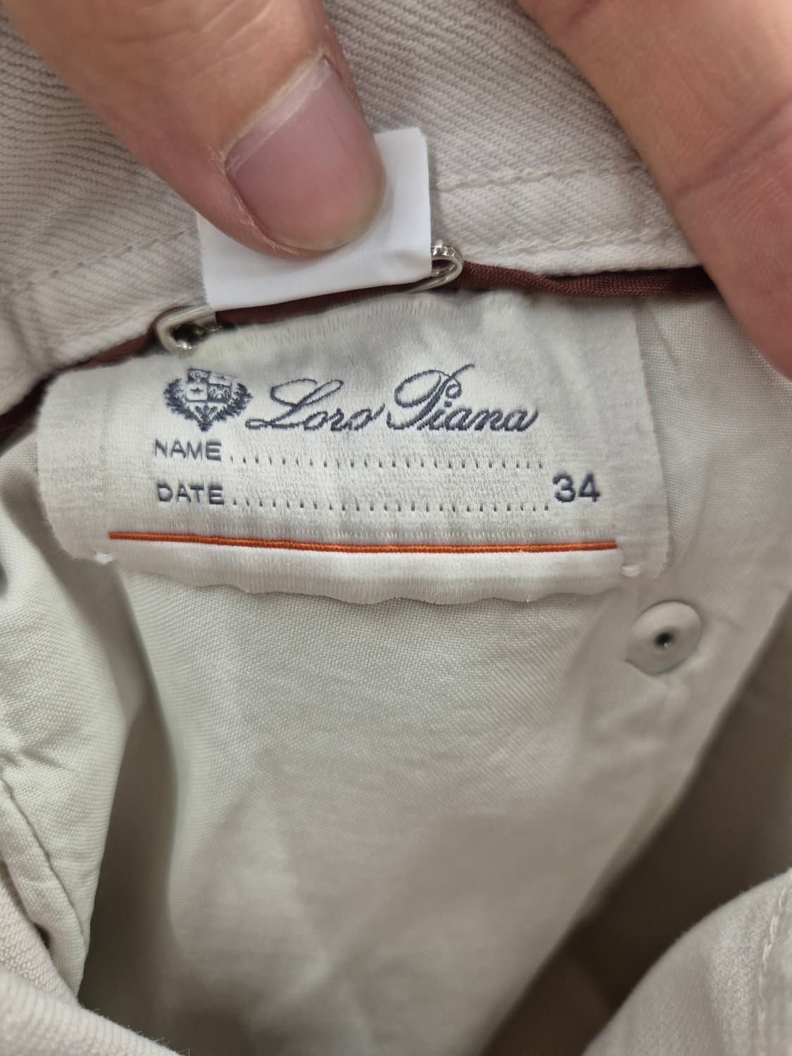 로로피아나 크림색 데님 팬츠 34사이즈 상품이미지6