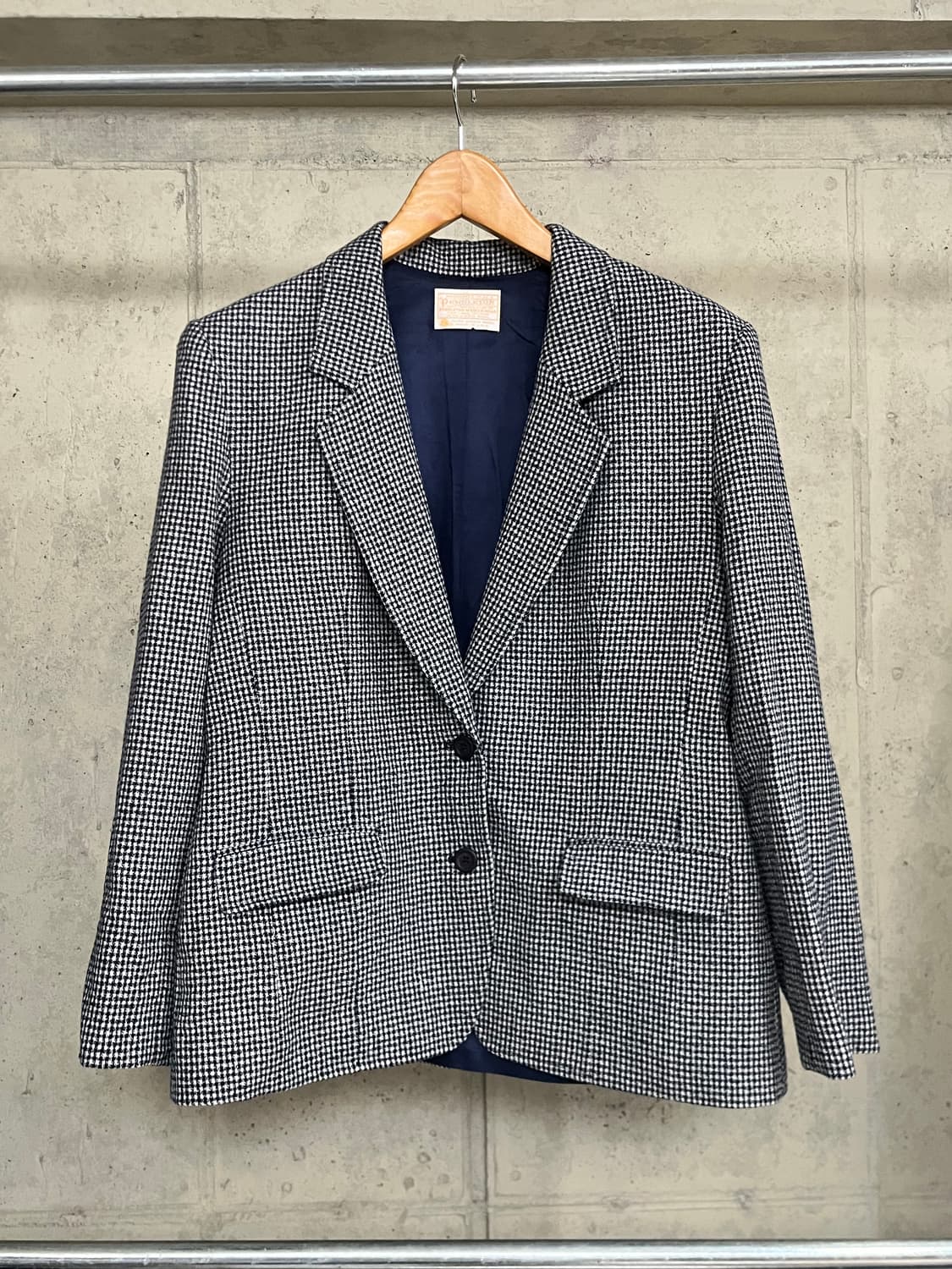 80s Pendleton Houndstooth Wool Blazer 상품이미지1
