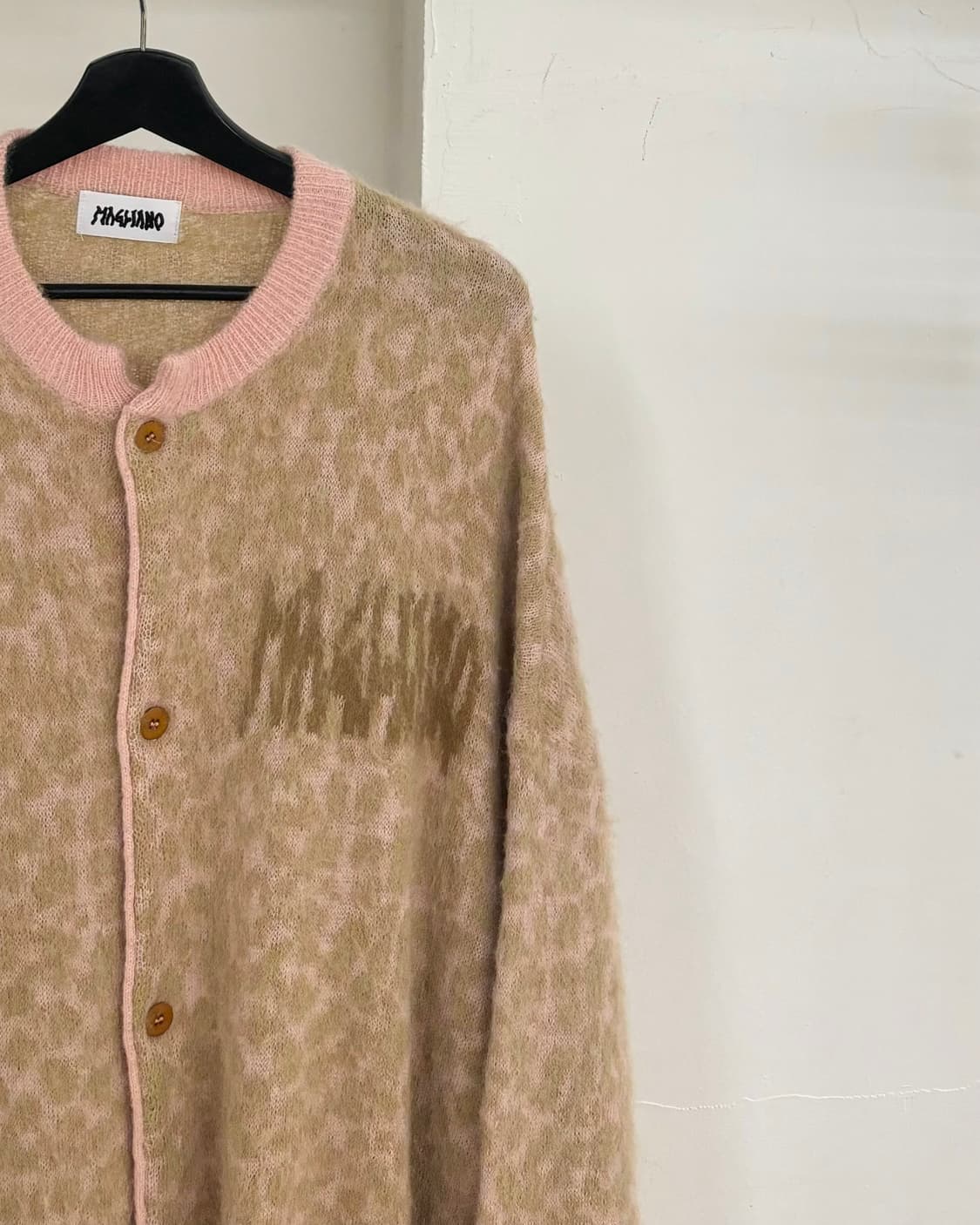 마리아노 브라운 레오파트 모헤어 가디건  상품이미지4