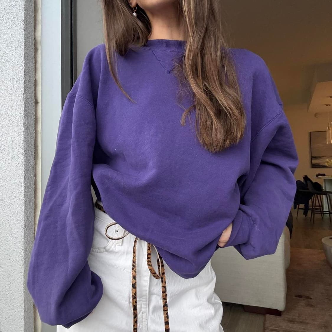 [L] 러셀 애슬레틱 퍼플 블랭크 스웻셔츠 크루넥 맨투맨 상품이미지3