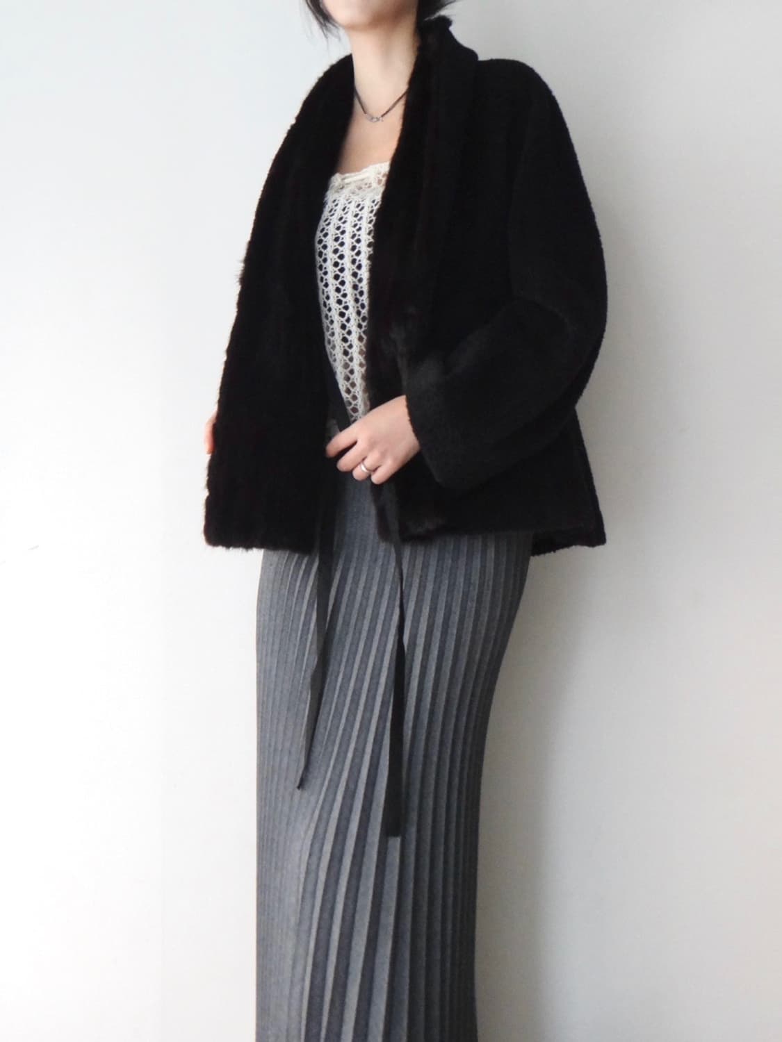 ANSICH collection open mink fur jacket 상품이미지7