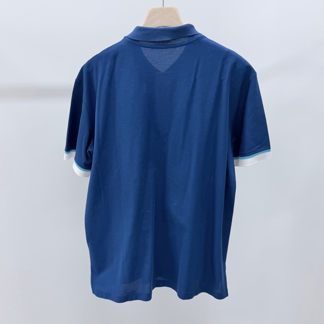 [A급/XL] 루이비통 LV 로고 엠브로이더드 반팔 카라티 블루 상품이미지5