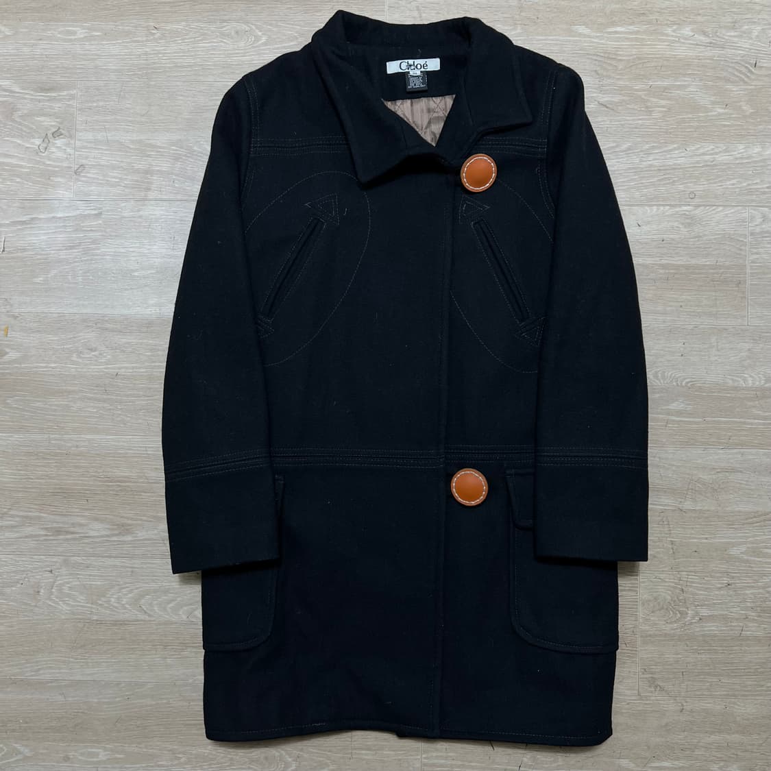 끌로에 여성 클래식 와이드카라 울 싱글코트 [블랙] 36(구 55) 상품이미지1