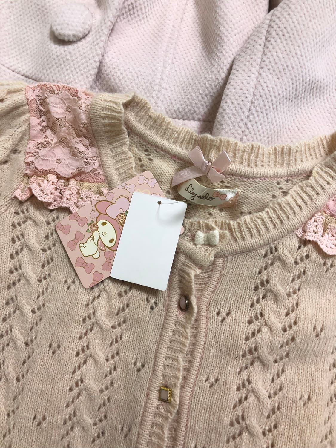 택O 새상품 리즈리사 리즈멜로 히메갸루 라떼갸루 핑크 가디건 상품이미지3