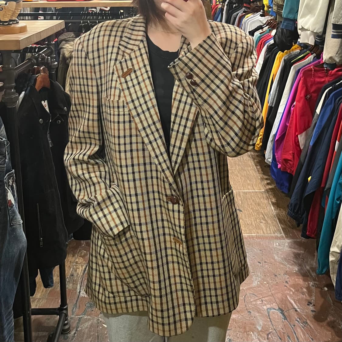 [HI] 빈티지 체크 블레이져 상품이미지1