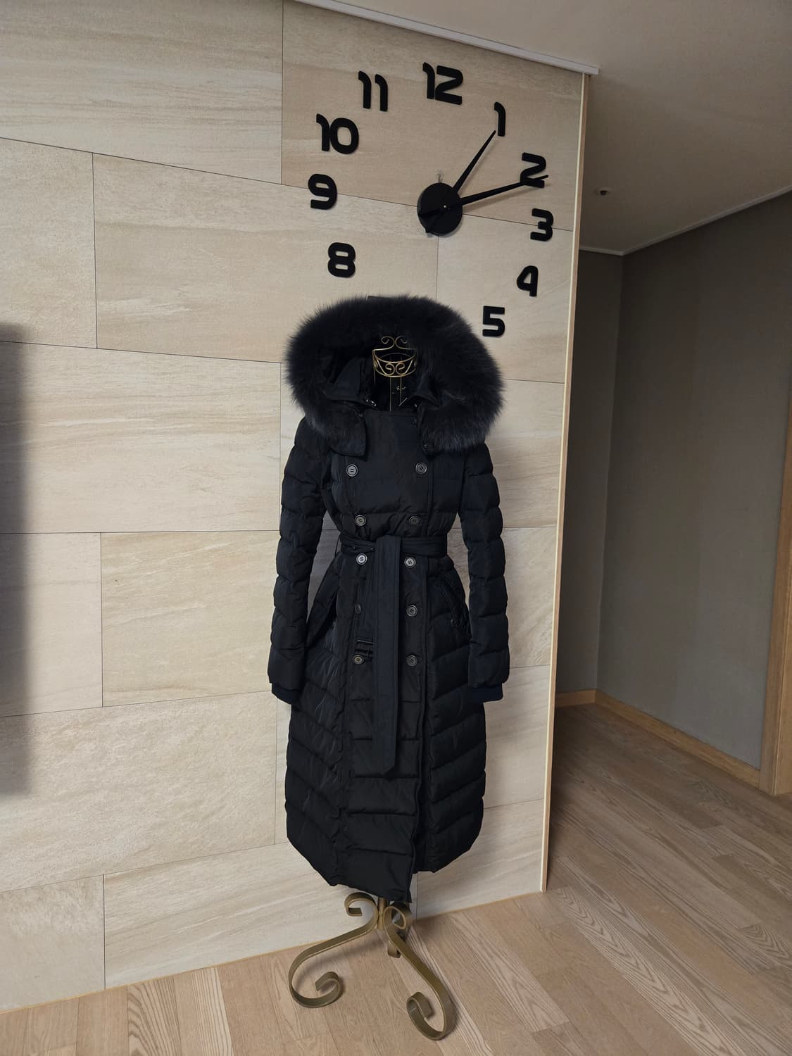 [66] 지컷 폭스퍼 밸트 여성 구스 롱패딩 상품이미지1