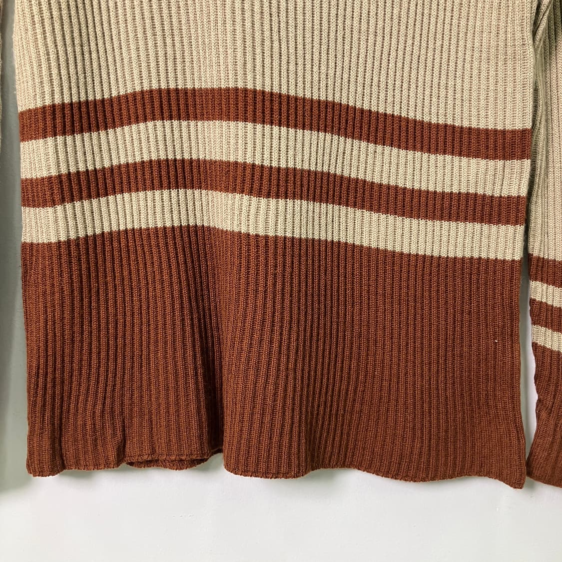 이세이미야케 하이 스포르팅 기어 베이지 골지 니트 스웨터 M 상품이미지5