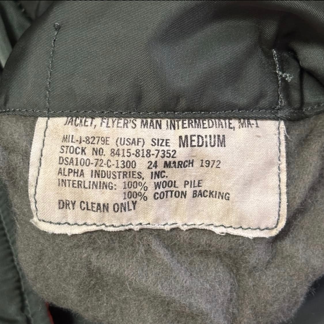 70s 오리지널 ma-1(마원) E타입 미디움(M) 상품이미지4