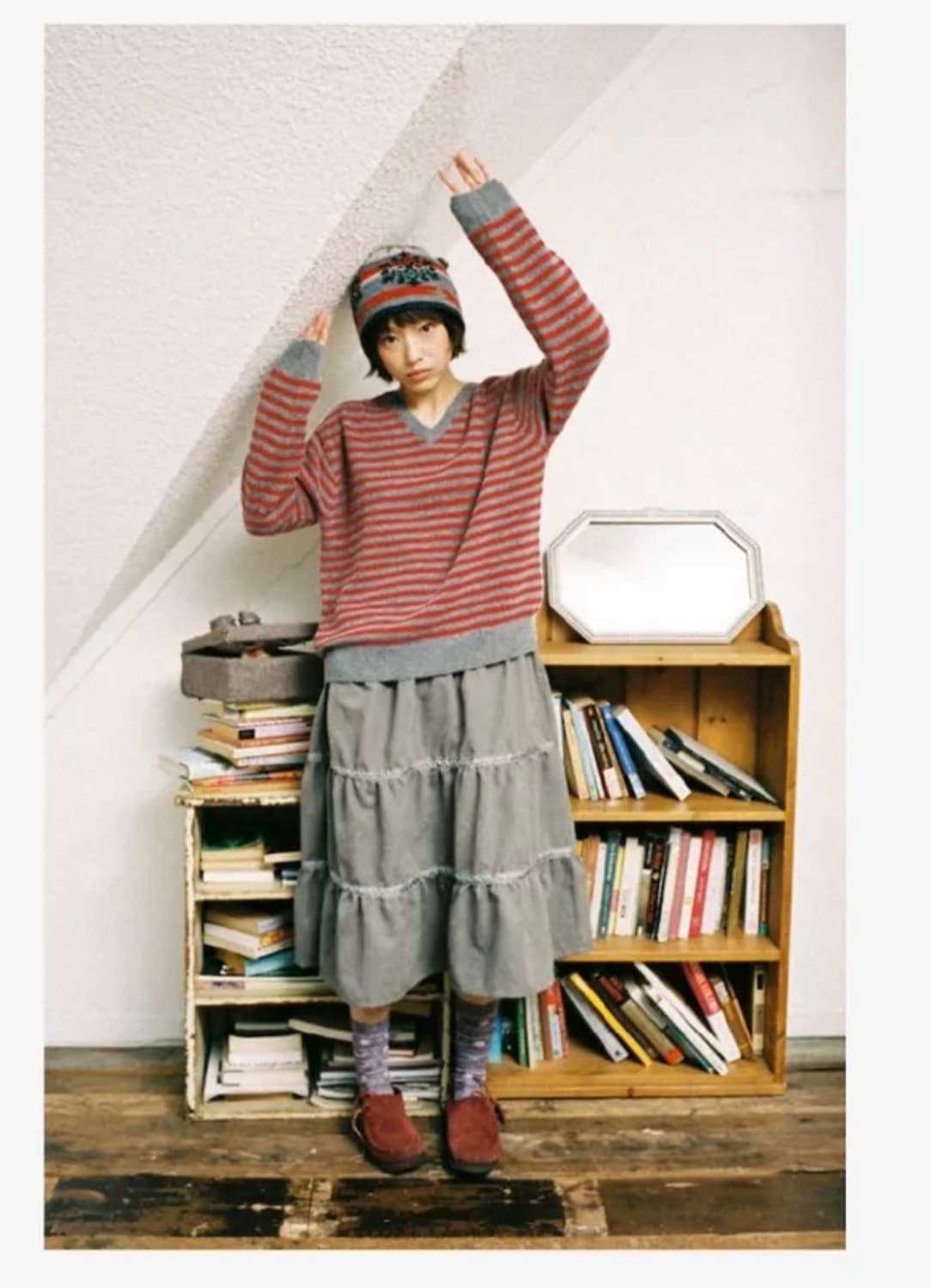 1주일만) 에이이에이이 aeae check tiered midi 스커트 상품이미지2