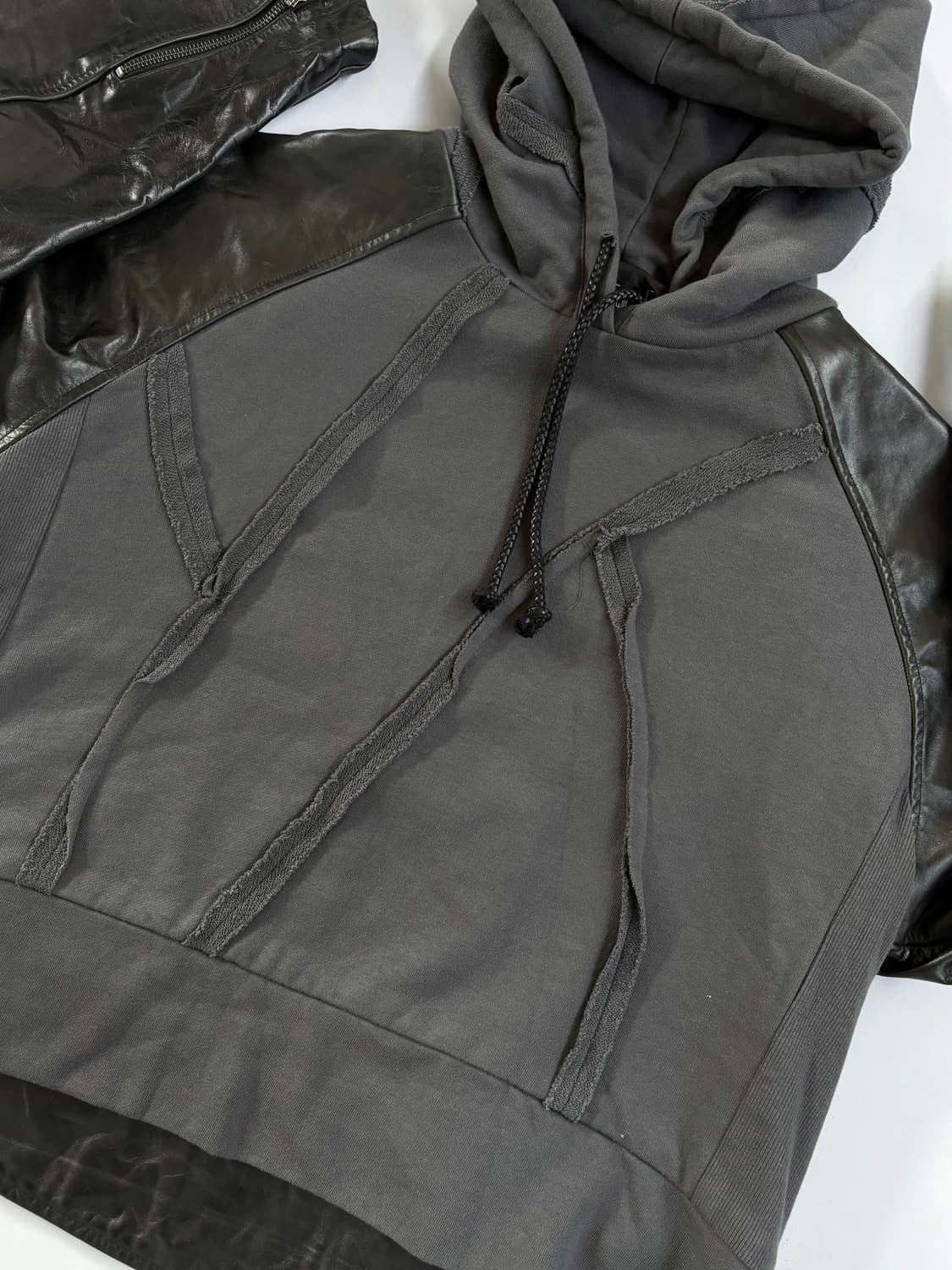 빈티지 리얼 레더 암 후드티 상품이미지4