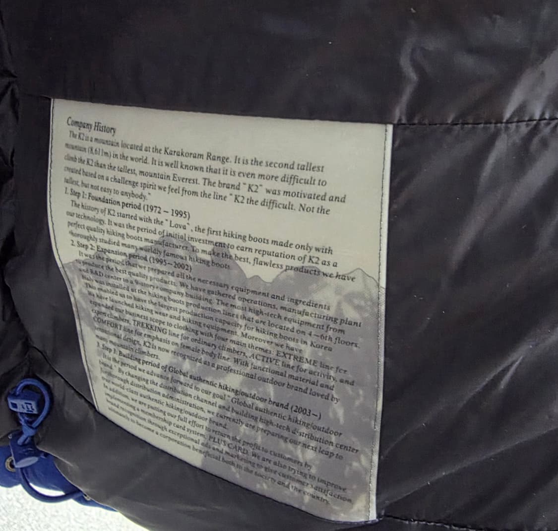 K2 알파인팀 코볼트 다운 패딩(90) 상품이미지8