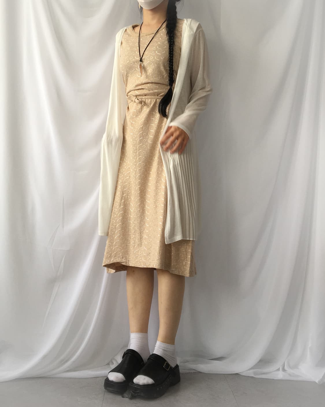 Pattern tied sleeveless onepiece 상품이미지9