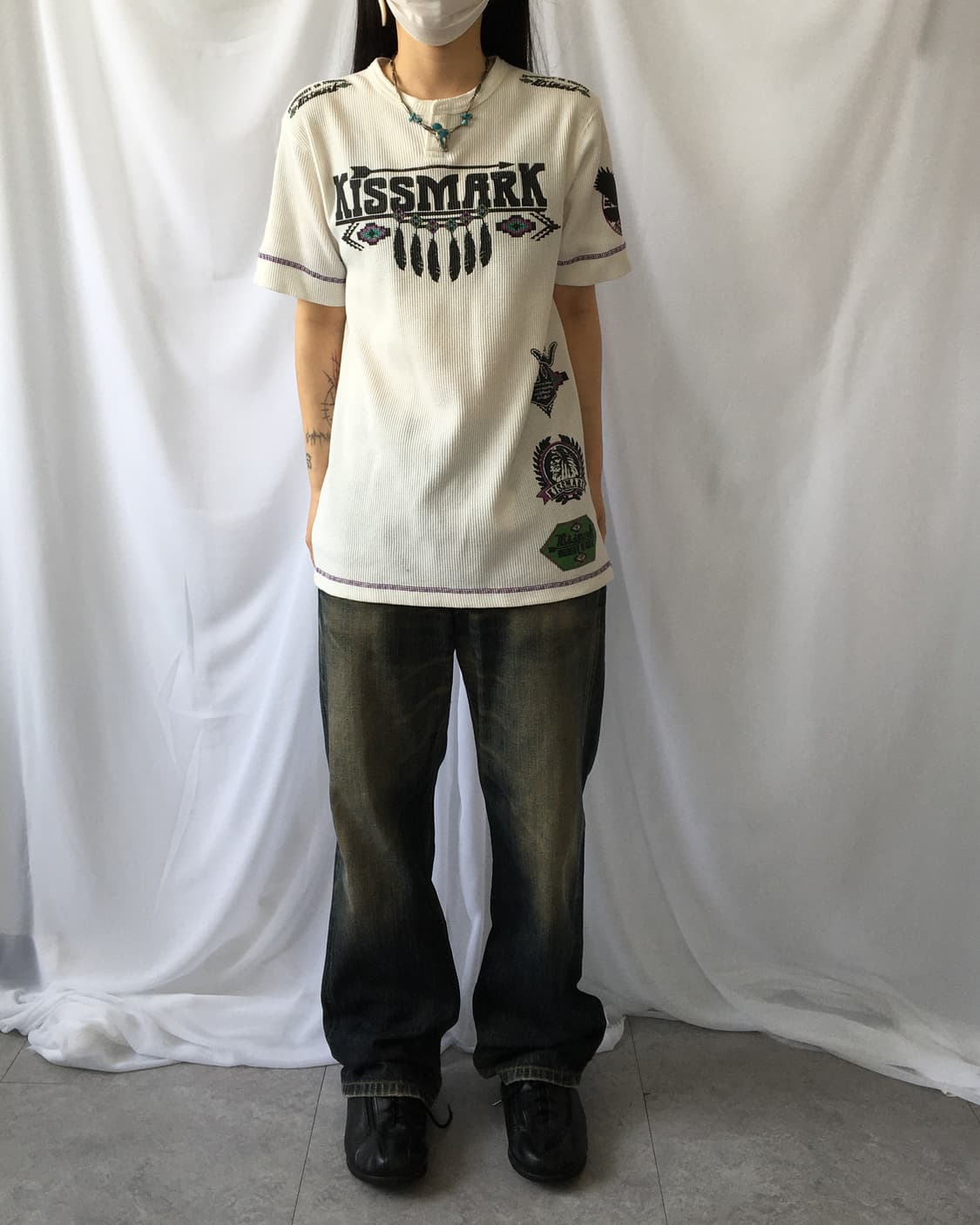 Printing point waffle t shirt 상품이미지1