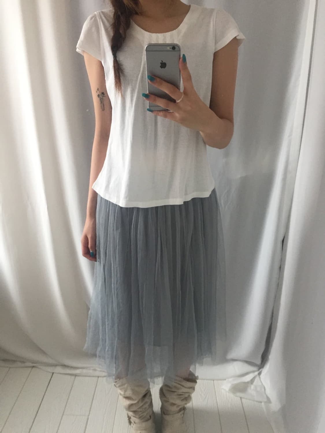 770. soft cotton puff sleeve T 상품이미지4