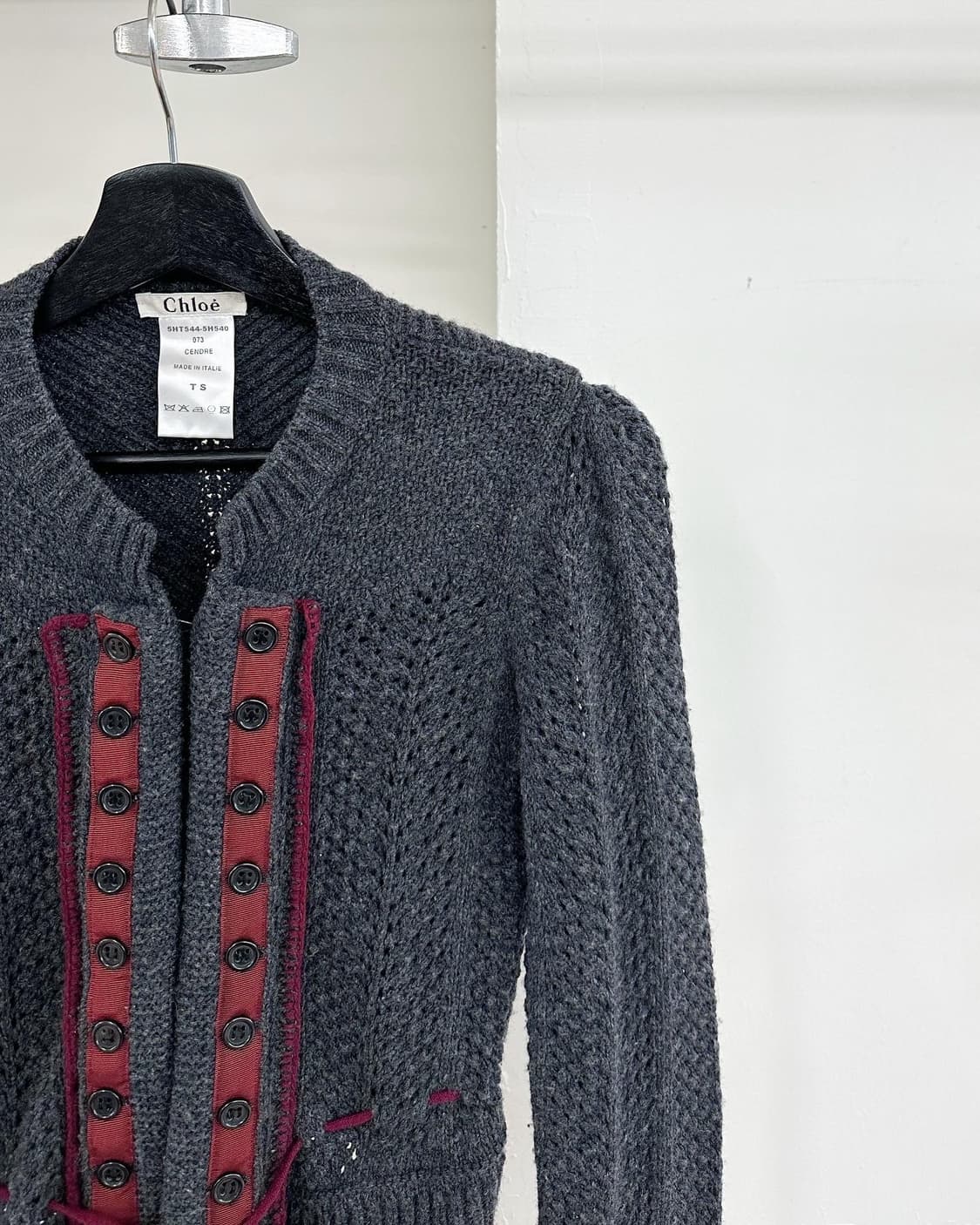 끌로에 차콜 스트링 레인울 가디건  상품이미지4