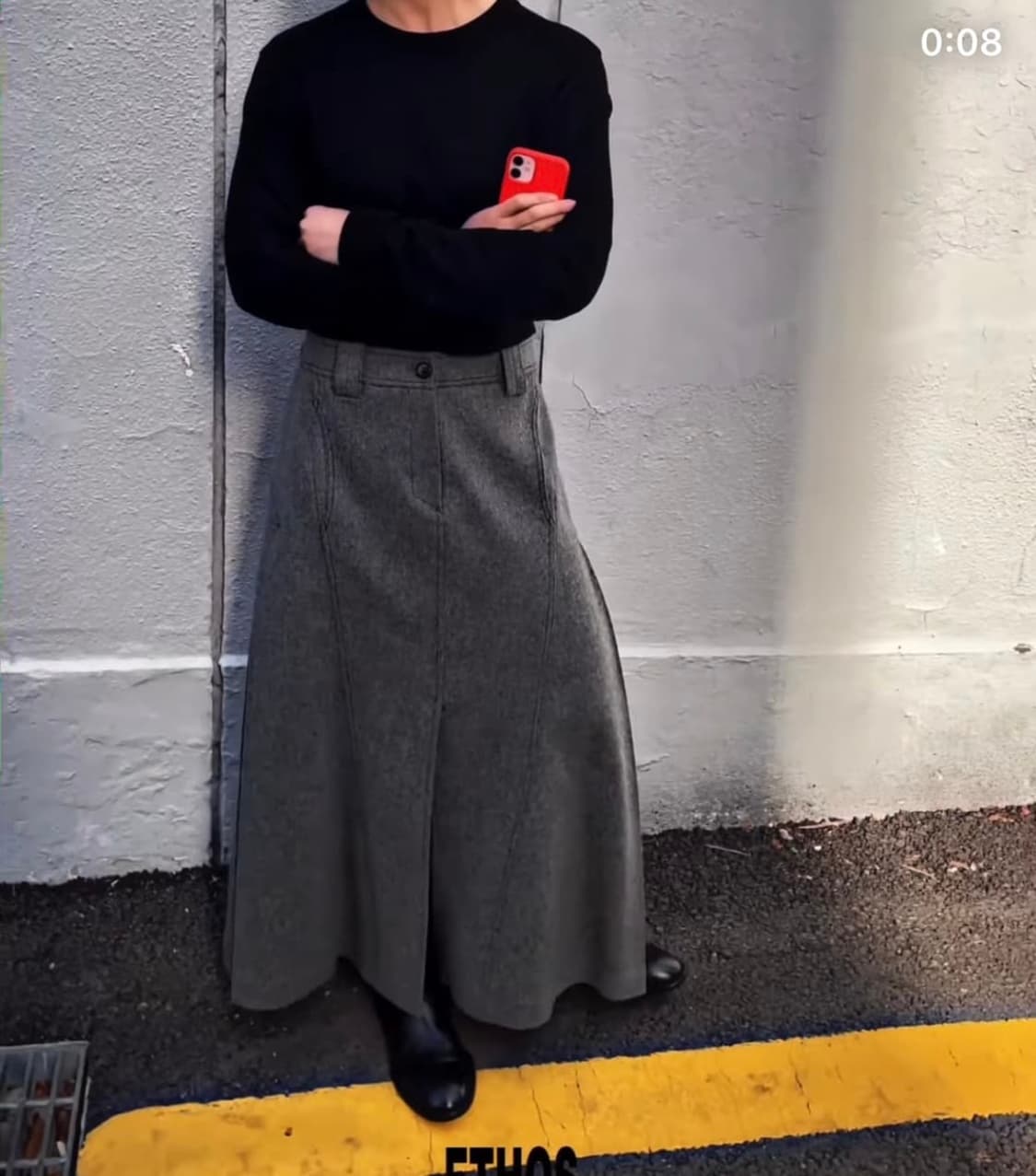 에토스 그레이 스커트 m (새상품) 상품이미지2