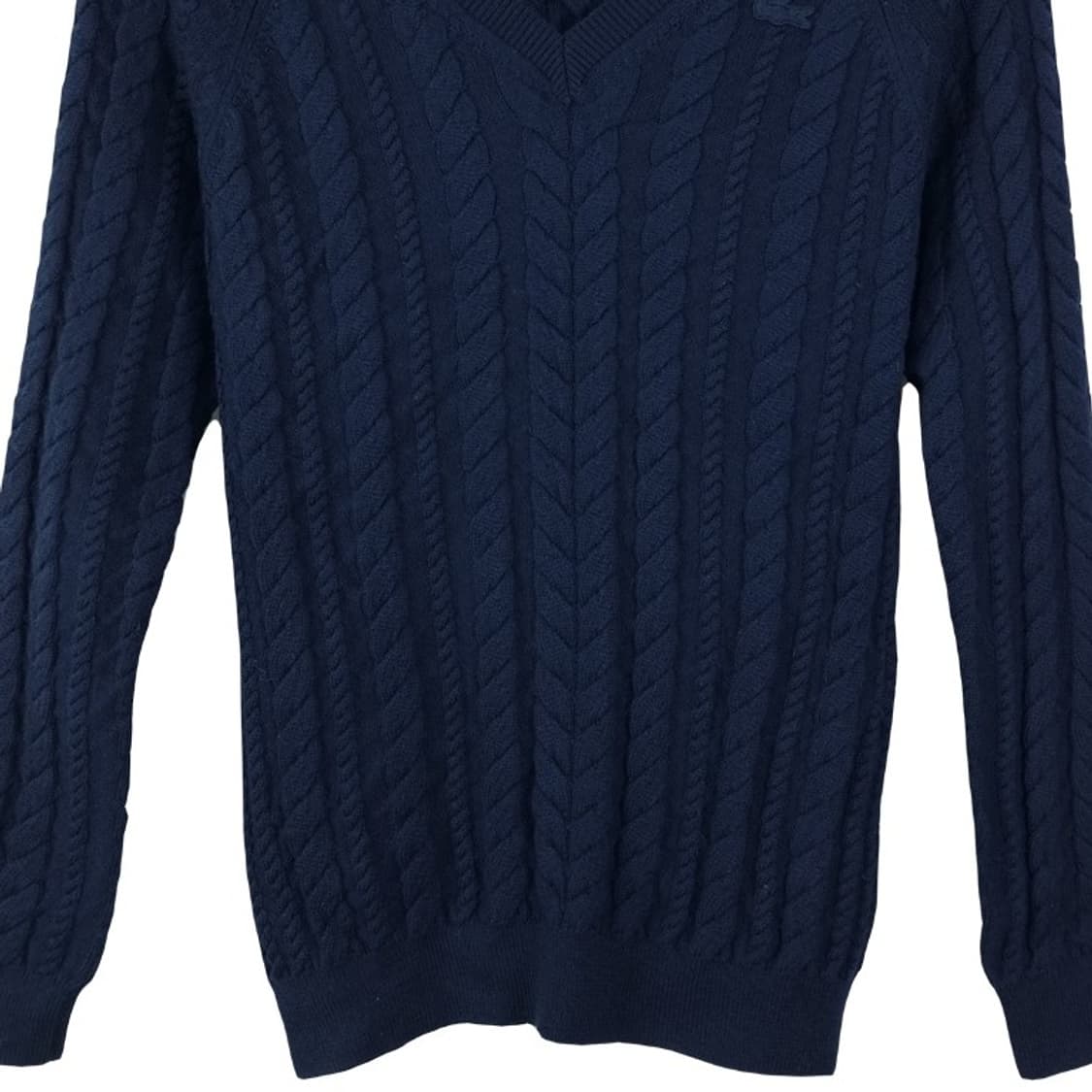 라코스테 로고 패치 브이넥 니트 네이비 M18924  상품이미지5