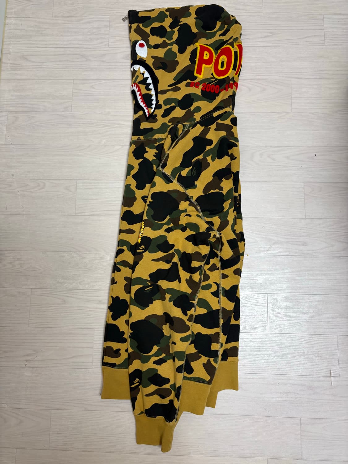 [2XL] 상태 매우 좋은 베이프 샤크후드집업 황계 판매합니다 상품이미지2