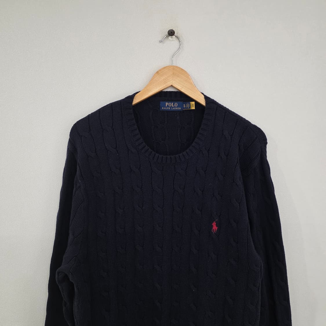 폴로 랄프 로렌 케이블 니트 XL 네이비 상품이미지3