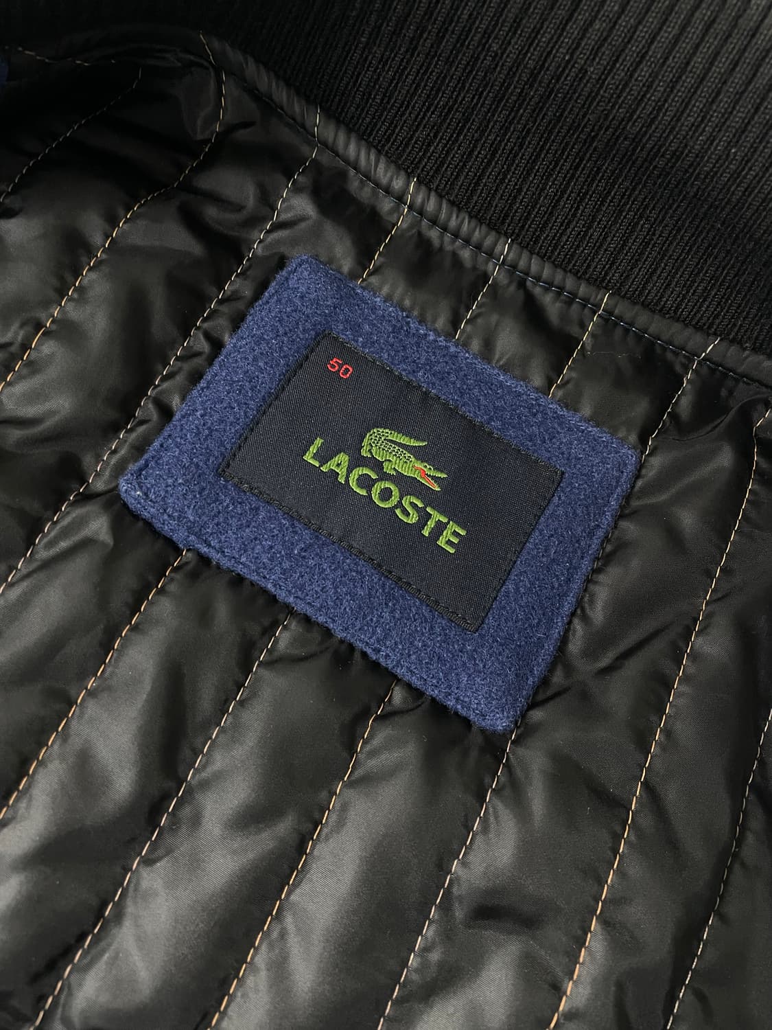 [50] 라코스테 자수로고 레더 바시티 자켓 상품이미지3