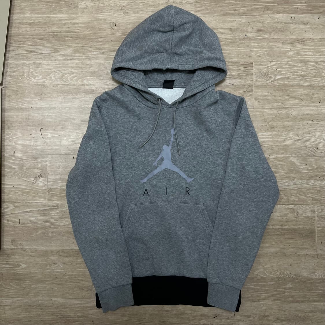 조던 에어 점프맨 빅로고 프린팅 배색 기모 후드티셔츠 [그레이] M/95 상품이미지1