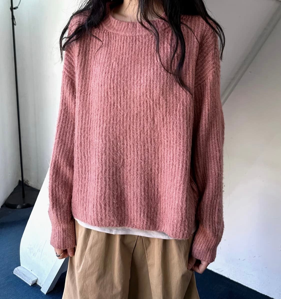 빈티지 더스티 핑크 니트 상품이미지2