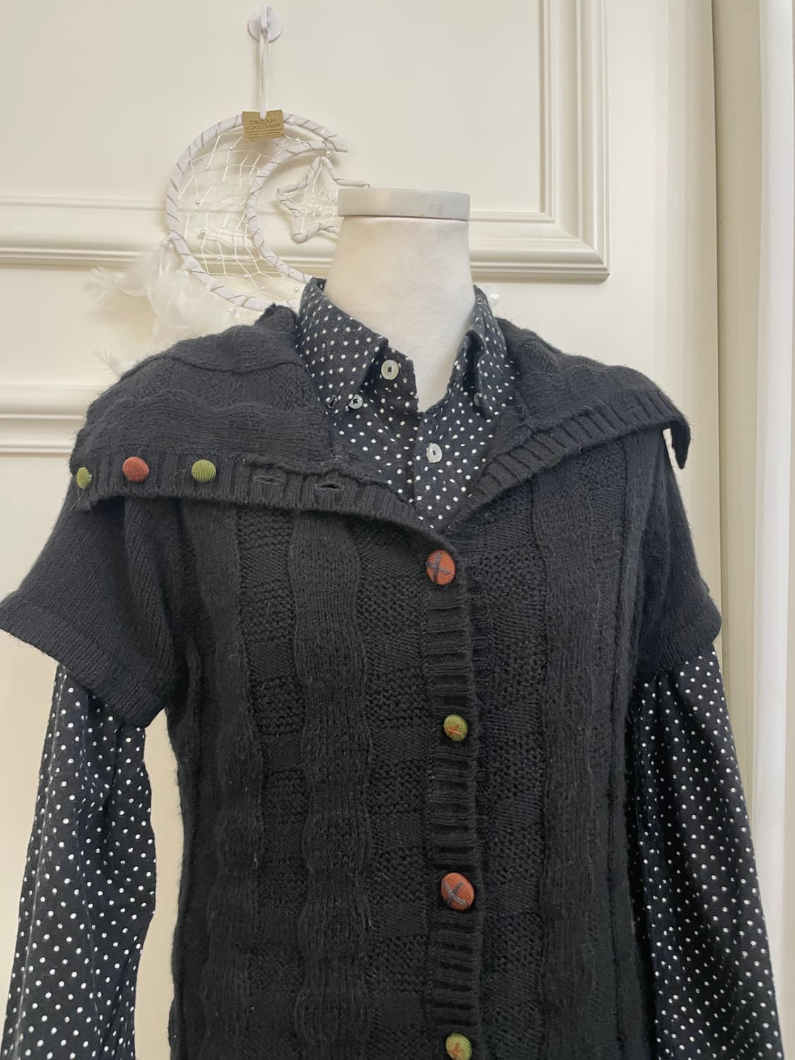 black mori twist half collar cardigan 상품이미지6
