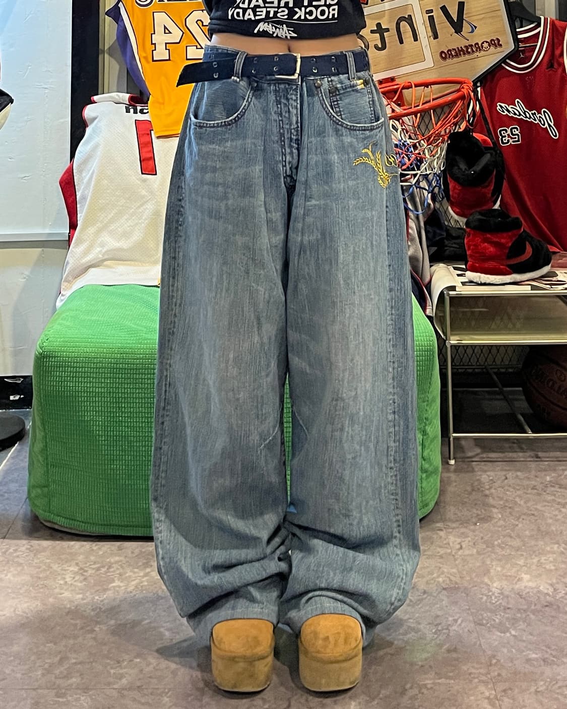 Lettering Denim pants 상품이미지1