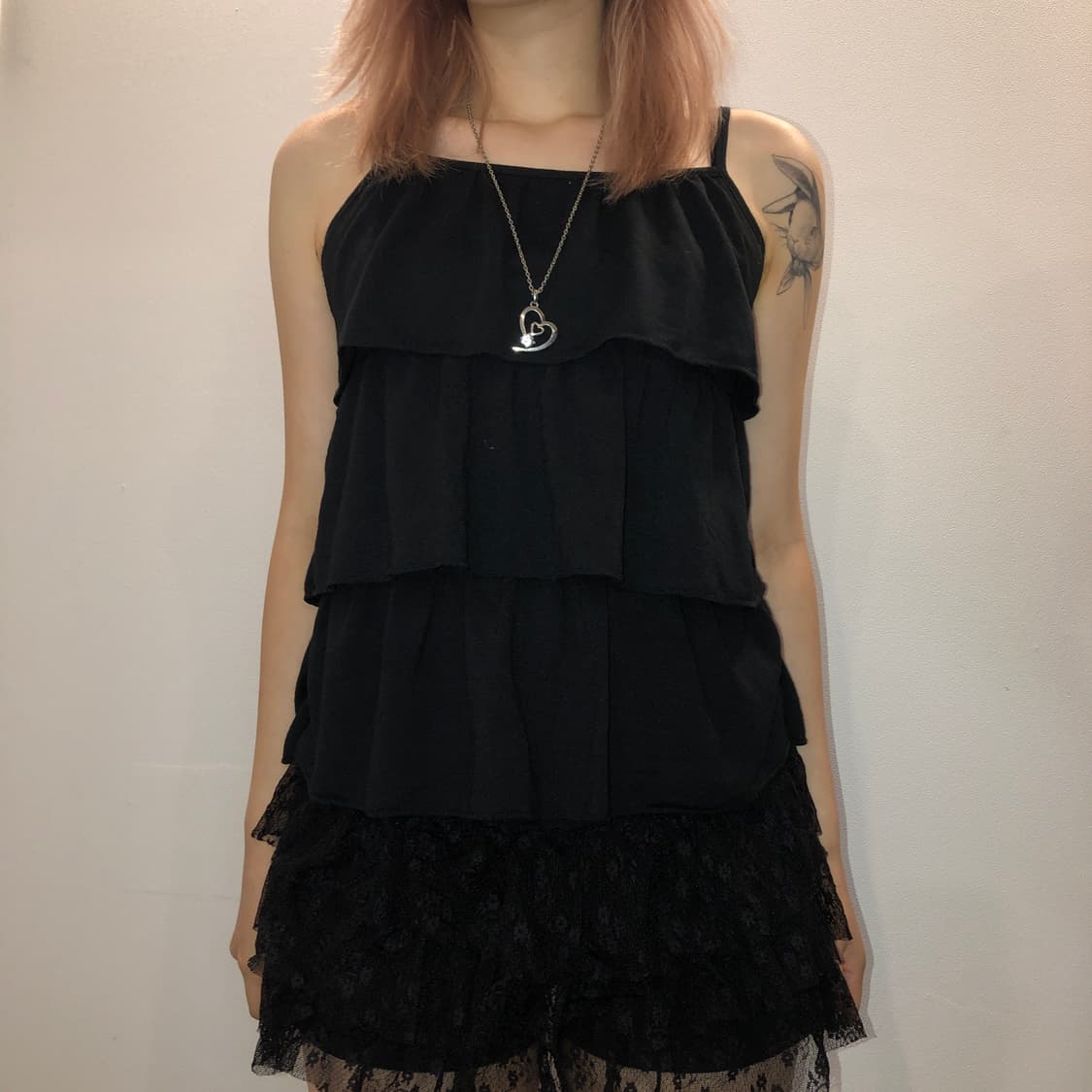 jpn vintage 블랙 프릴 캉캉 슬리브리스 상품이미지2