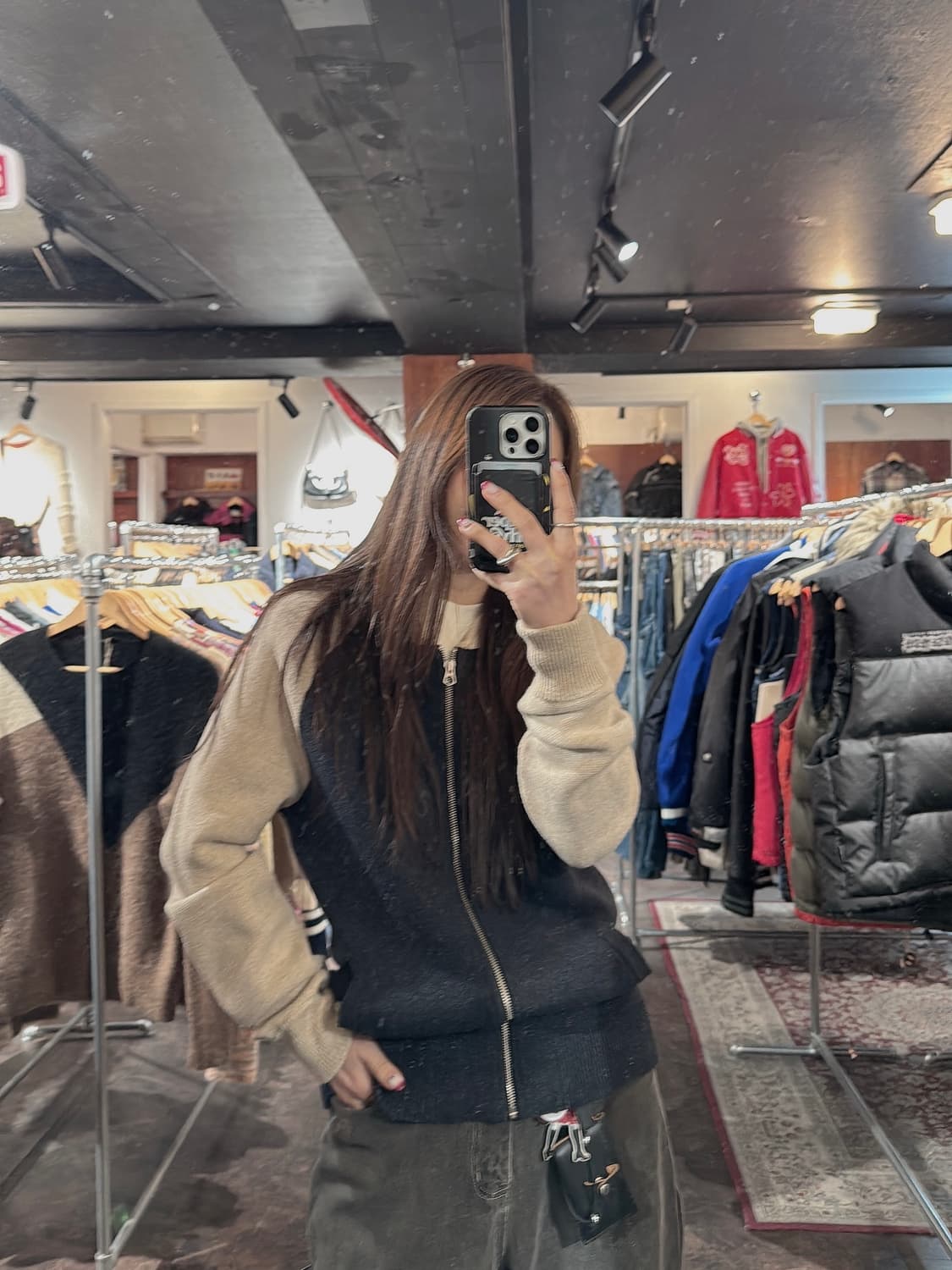 J. CREW 제이크루 배색 울 집업 빈티지 니트 상품이미지7