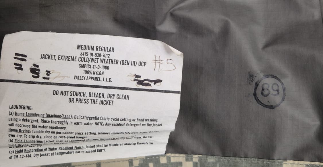 미군 구형 ACU 고어텍스 바람막이 전투복 상의 자켓 (M/R) 상품이미지8