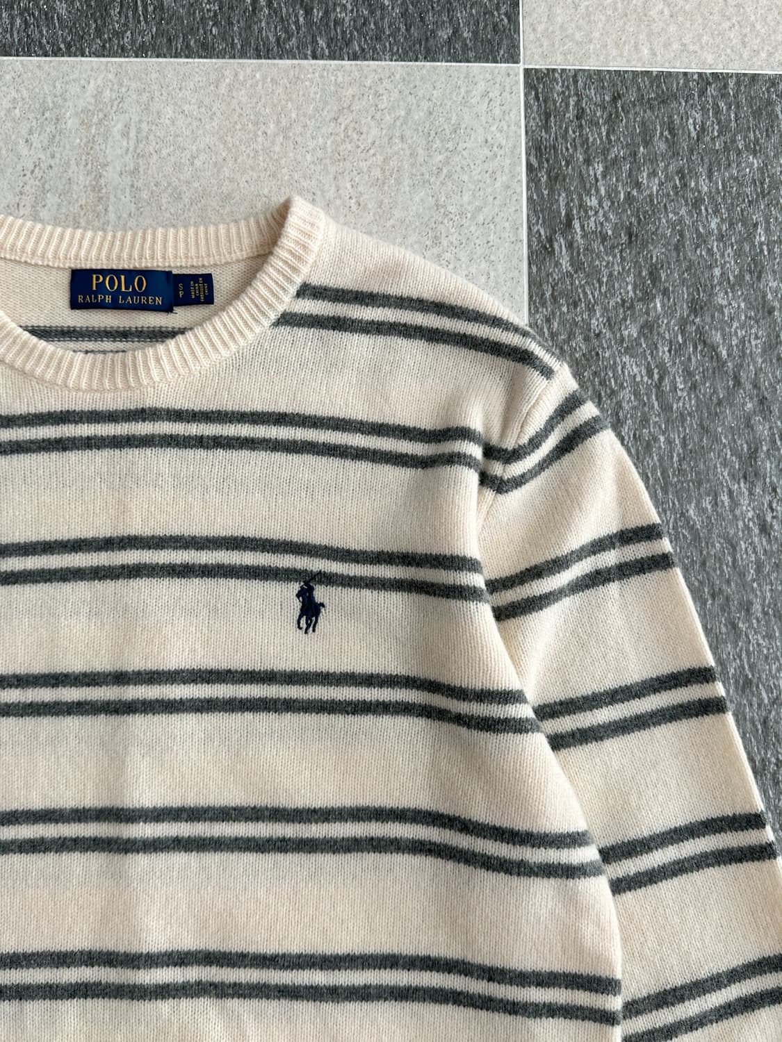 폴로 랄프로렌 아이보리 스트라이프 울 니트 상품이미지7