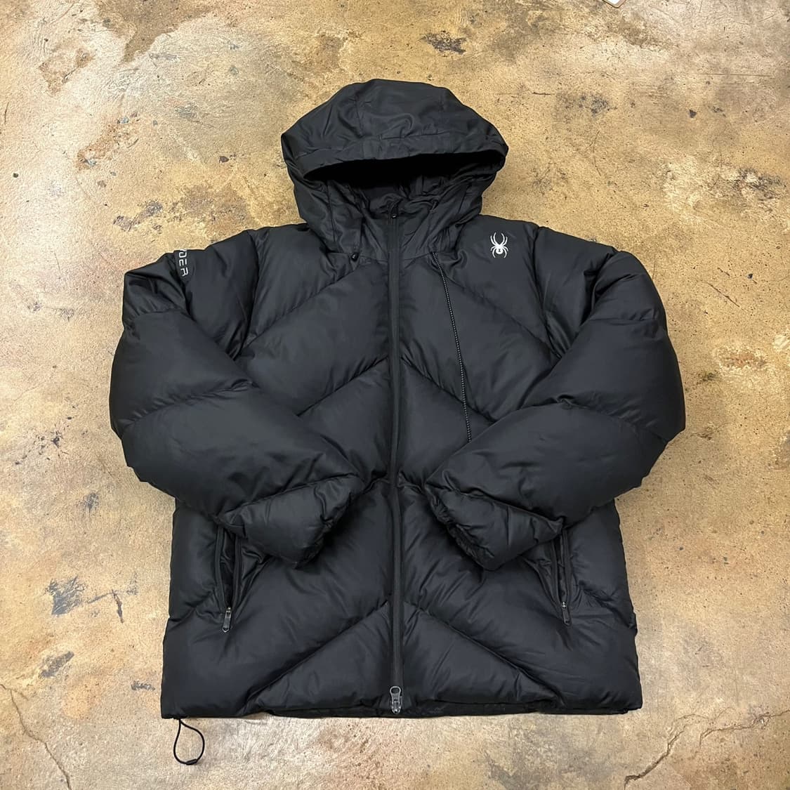 [정품/M] 스파이더 블랙 후드 패딩 점퍼 b16 상품이미지2