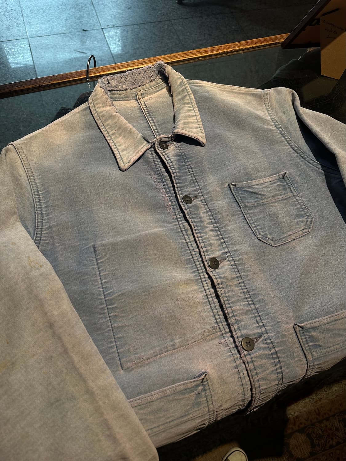 50s French Vintage Moleskin Work Jacket 상품이미지3