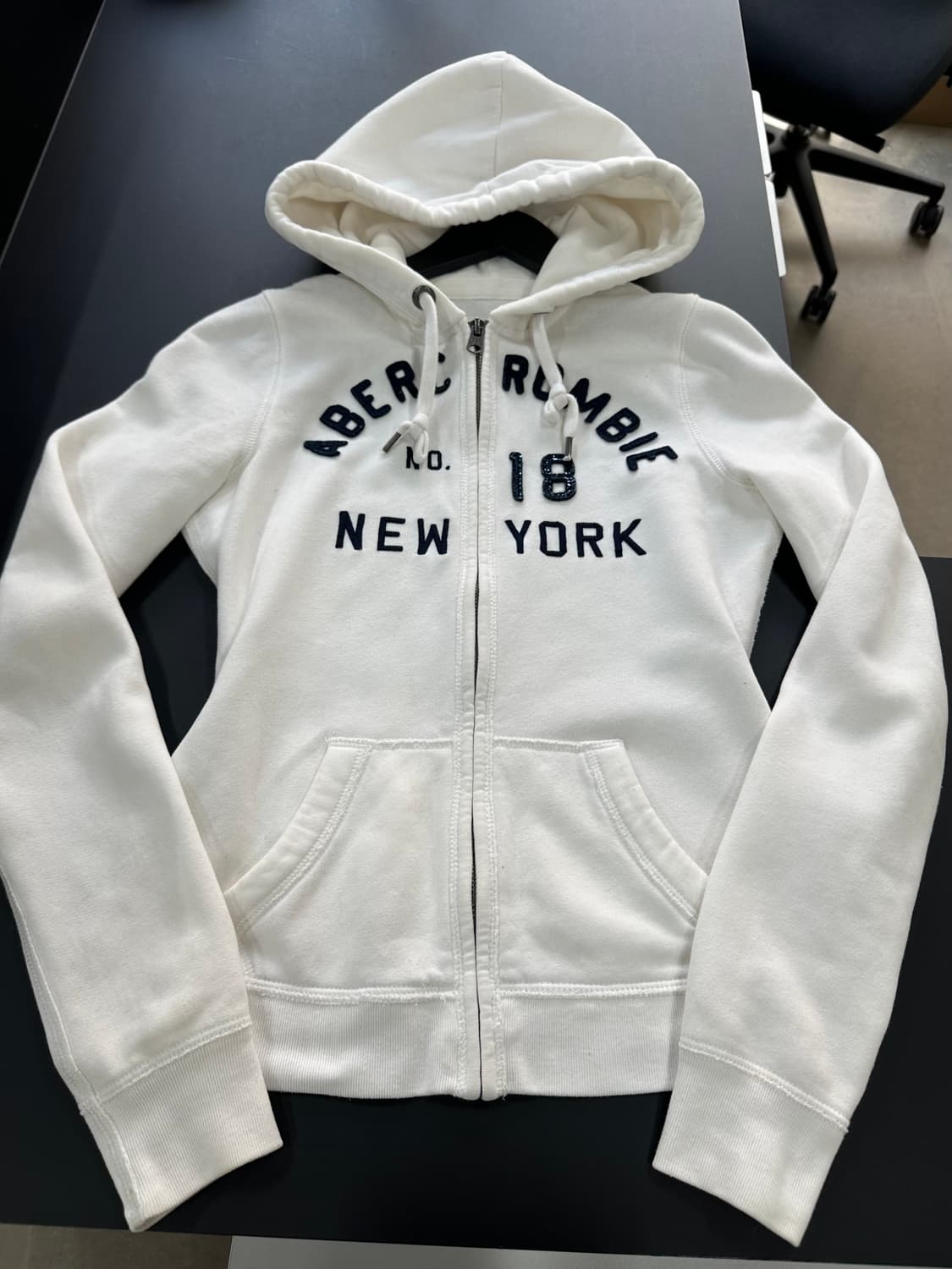 아베크롬비 후드집업 화이트 상품이미지5