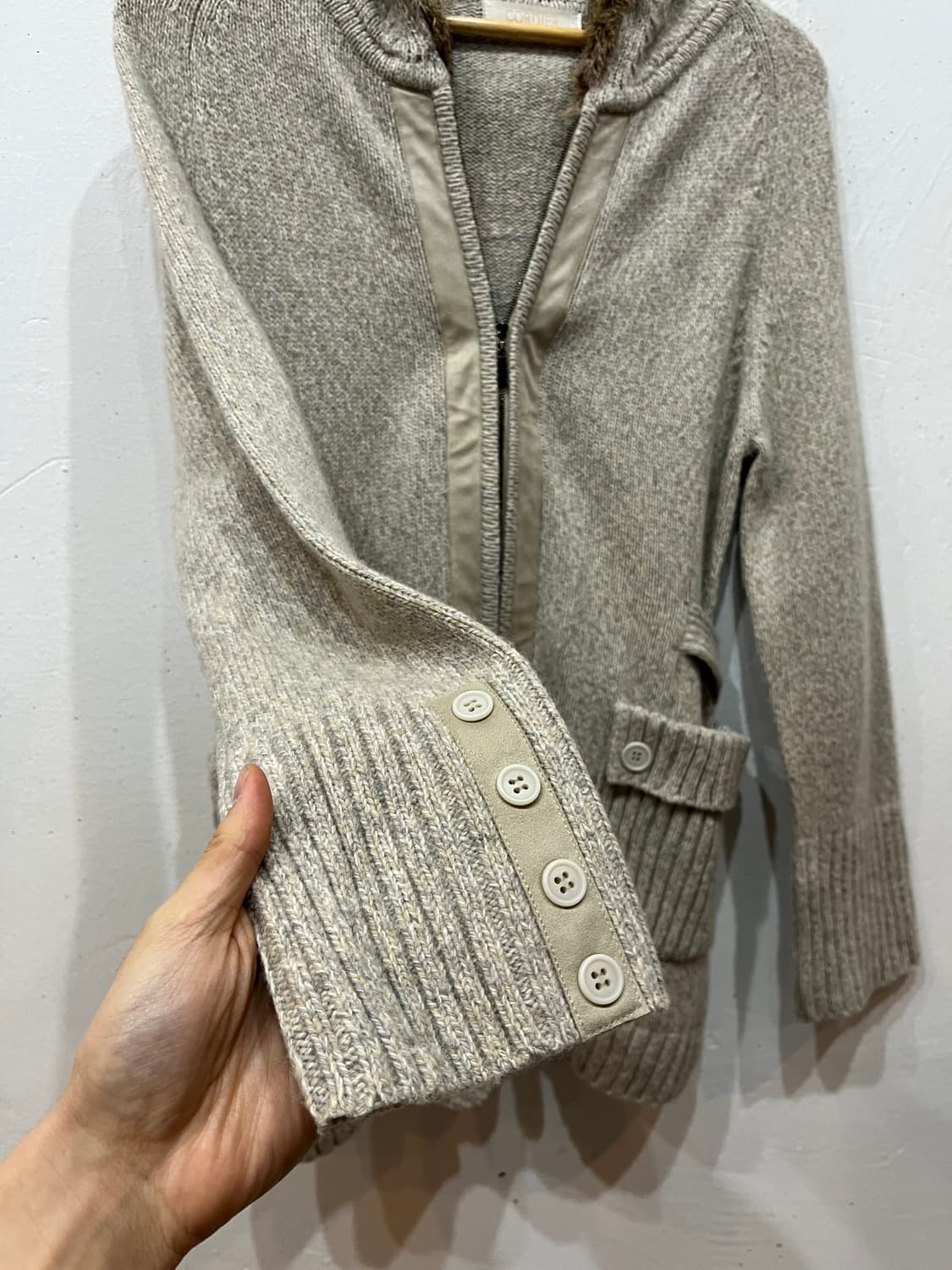 cordier 울 캐시미어 모리 니트집업 Made in JAPAN 상품이미지6