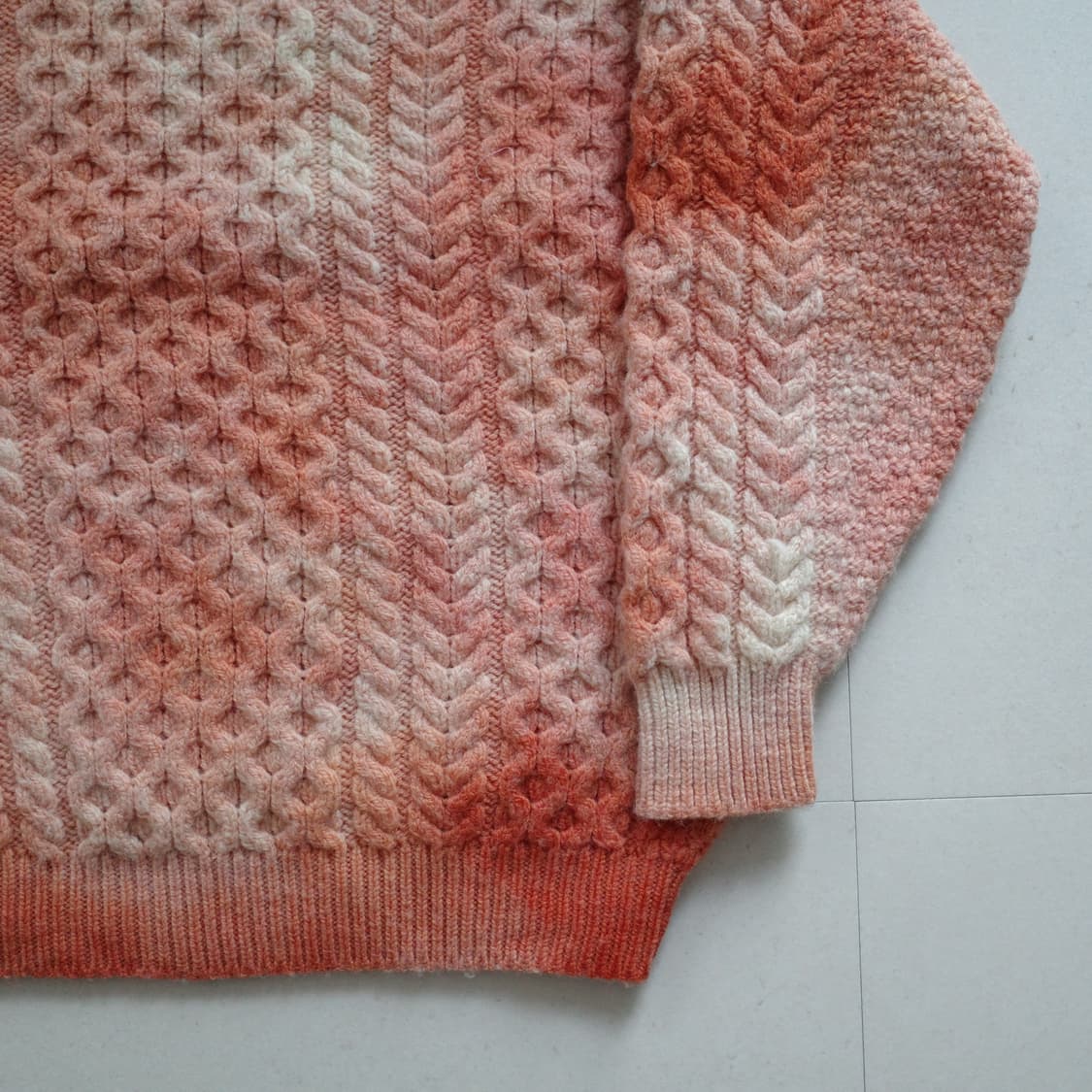 울 100% 피셔맨 타이다이드 케이블 니트 상품이미지6