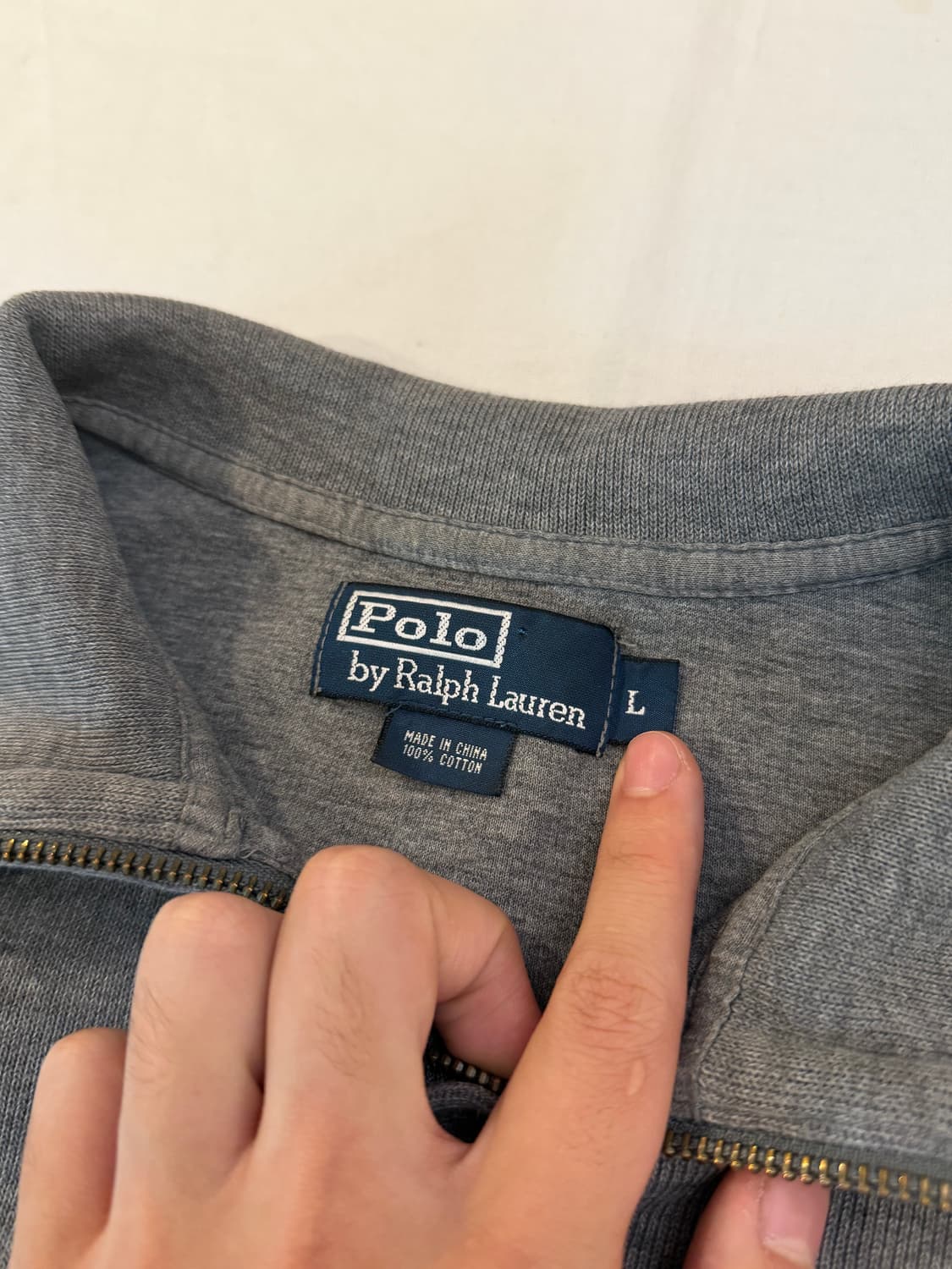 폴로 랄프로렌 반집업 코튼 니트 그레이 상품이미지5