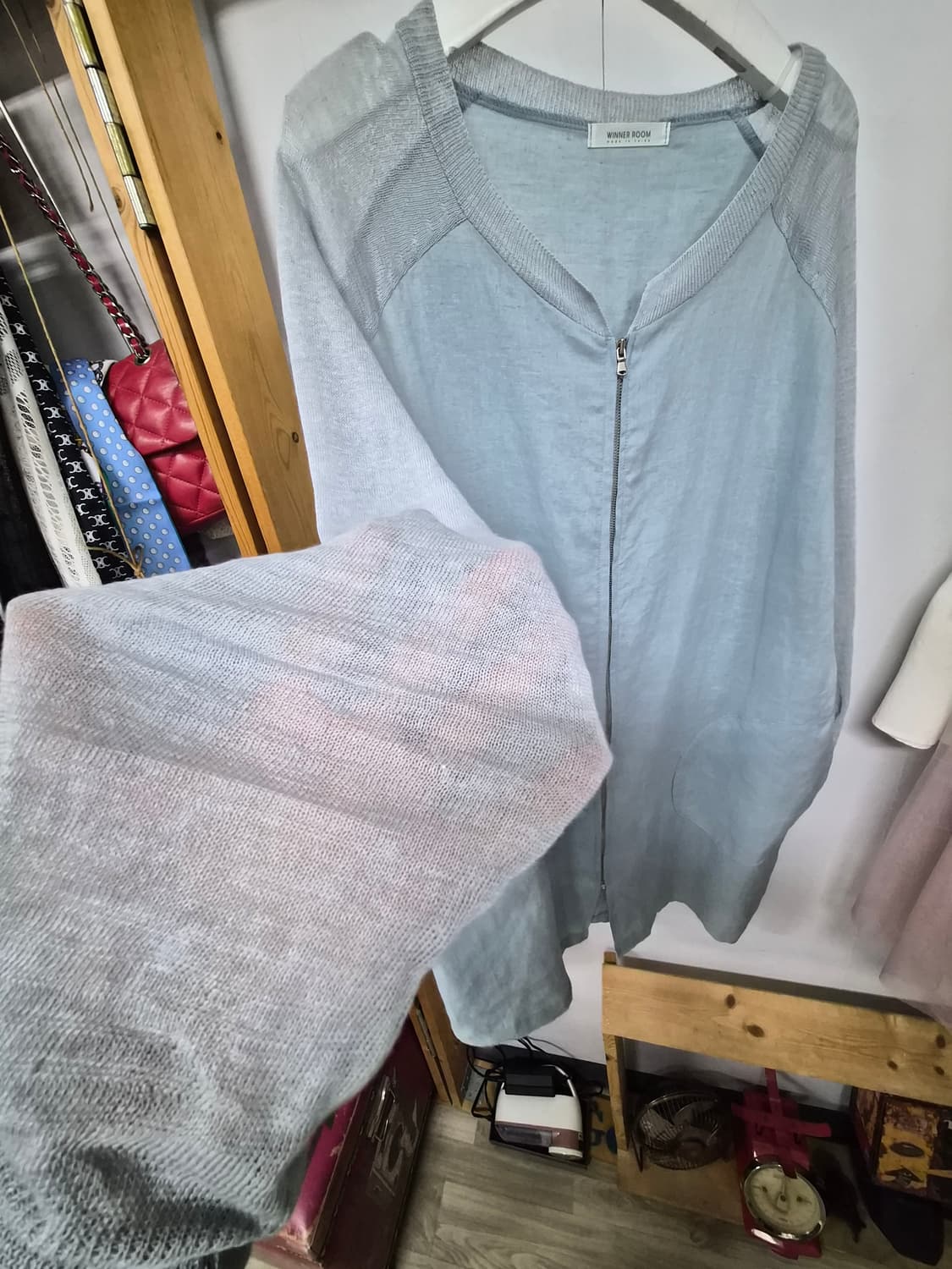 린넨 집업 롱 가디건 상품이미지3