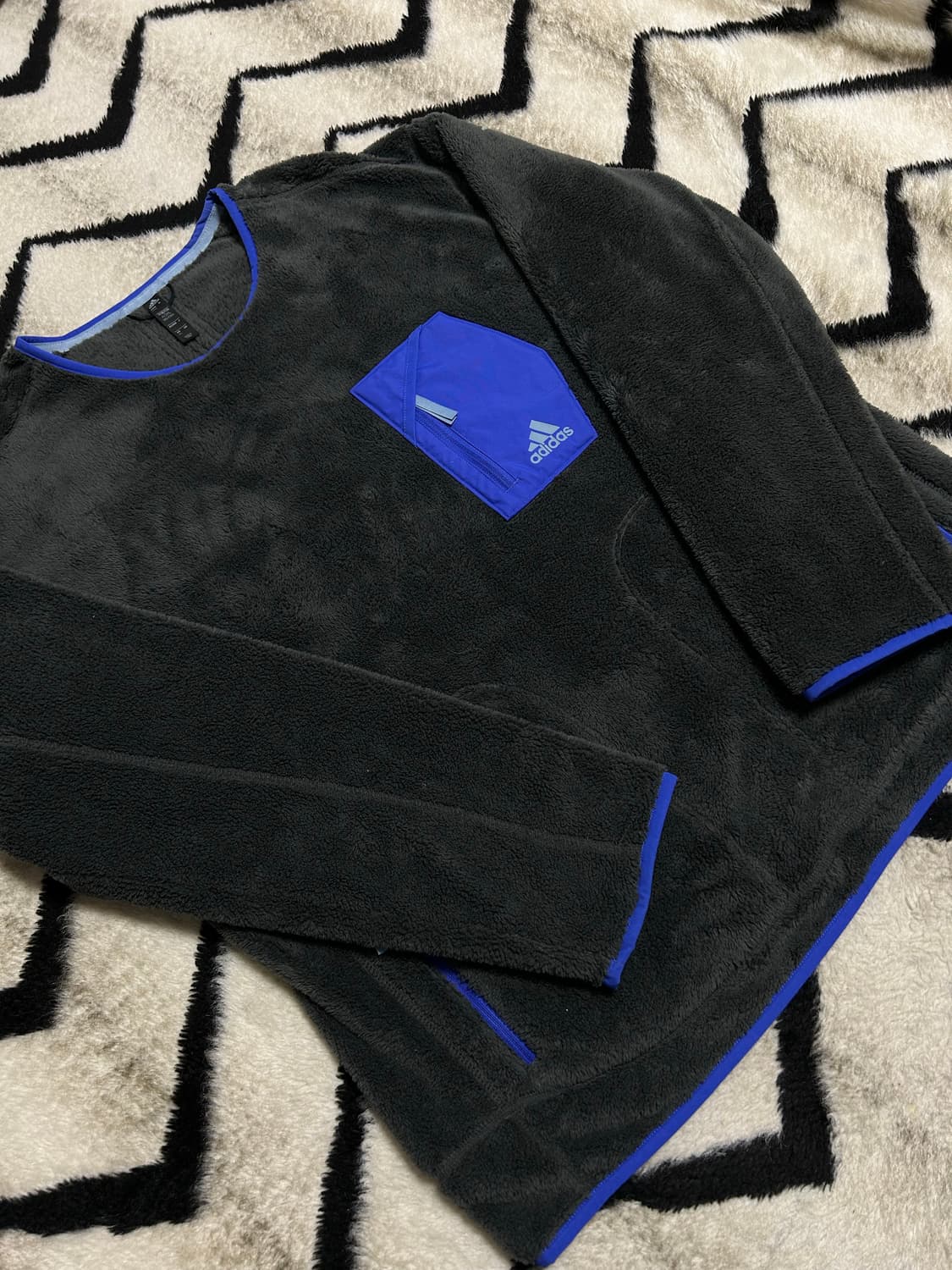 [2XL]아디다스 플리스 맨투맨/짙은그레이블루 상품이미지3